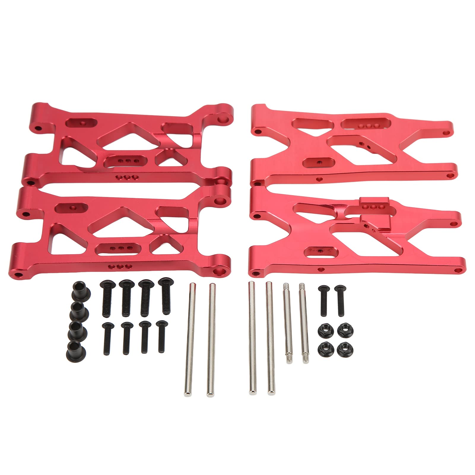 High Strength CNC RC Car Front & Rear Lower Suspension Arm - Durable Upgrade Part for LOSI Lasernut U4 1/10 Scale Off-Road RC Vehicle (Red) | Perfect for Bashing, Racing & Rough Terrain Performance
