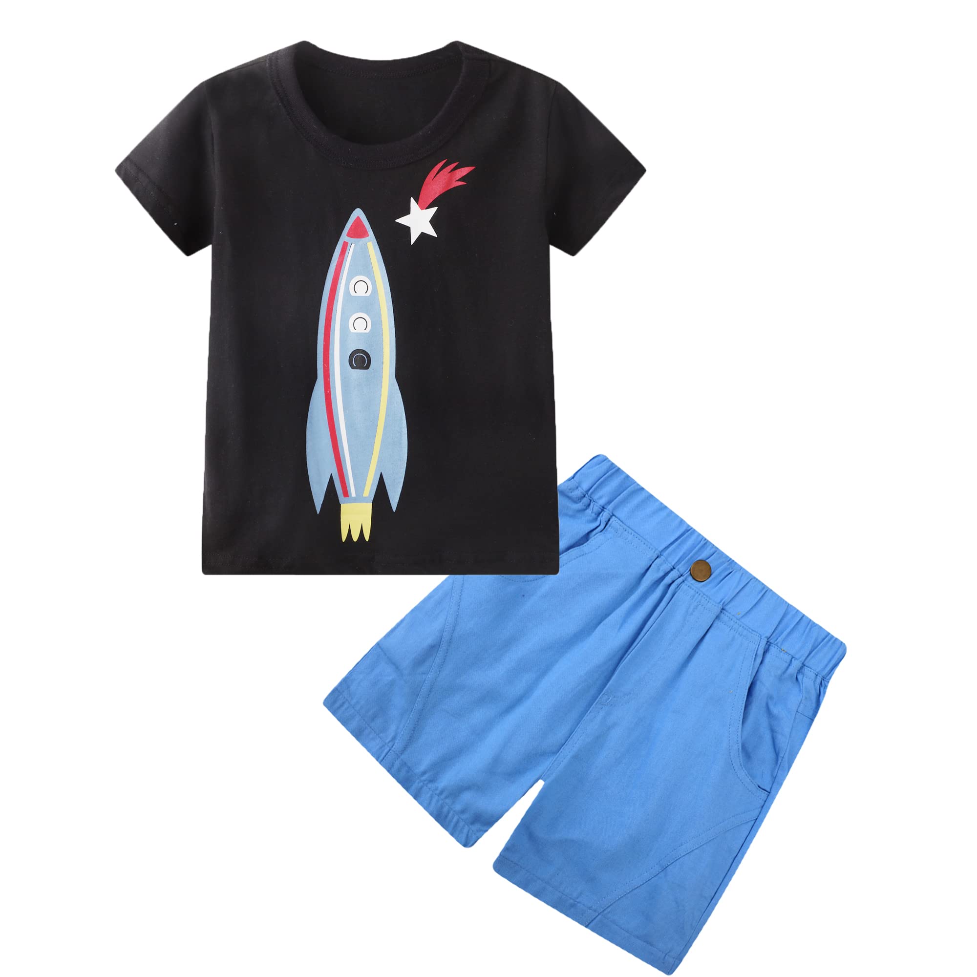 Deachala Boys Summer Outfits - Short Sleeve Toddler Clothes 2T-7T | Playtime & Beachwear for Active Kids