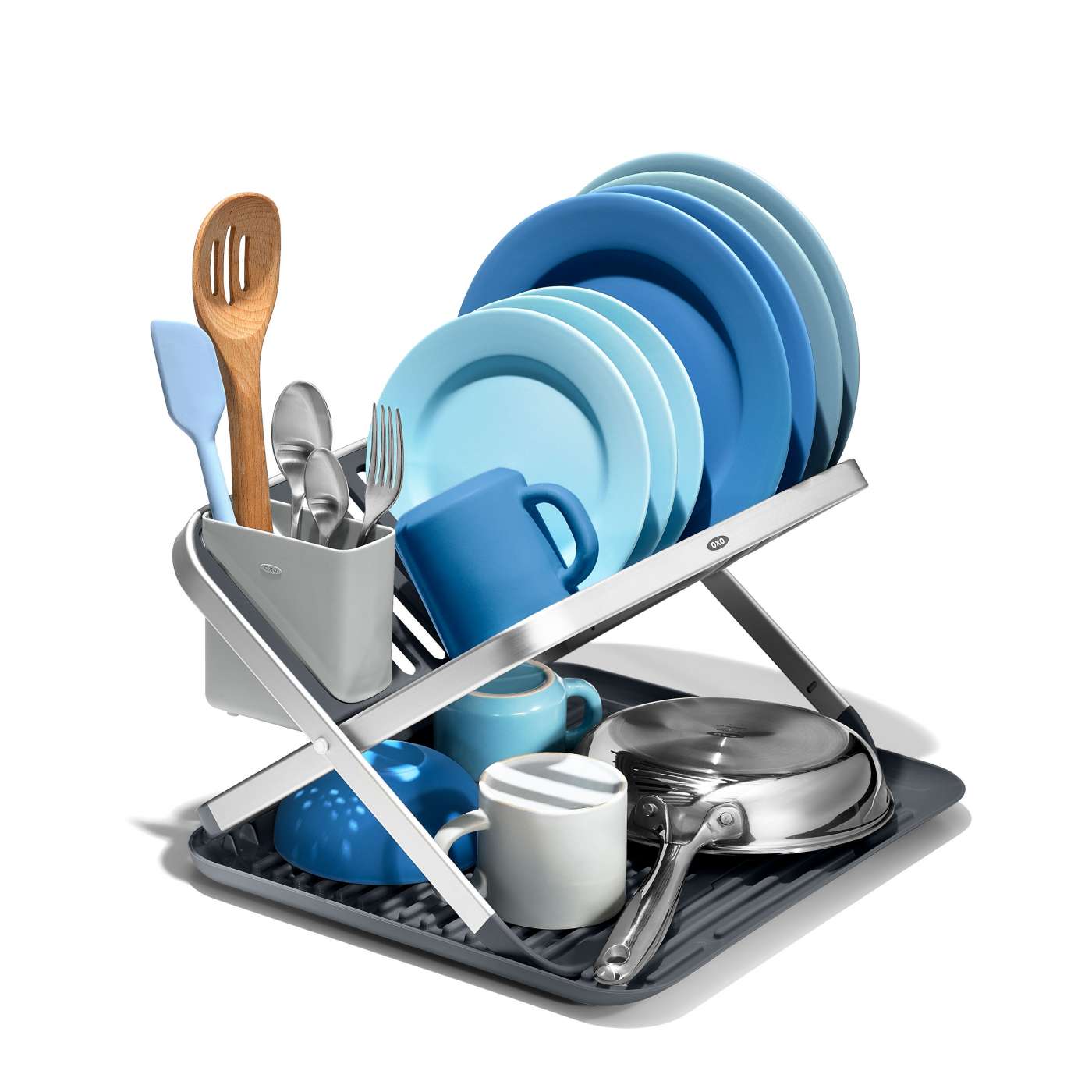 Stainless Steel Foldable Dish Drying Rack - Space Saving, Rustproof & Durable for Kitchen Countertop - Perfect for Small Apartments, RVs & Camping