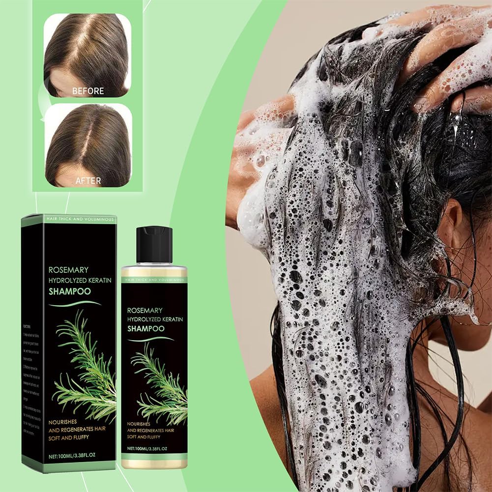 Hydrolyzed Keratin Hair Growth Shampoo for Women & Men - Natural Thickening & Strengthening Formula for Weak, Brittle Hair (1 Pack) | Daily Hair Care for Fuller, Healthier Locks