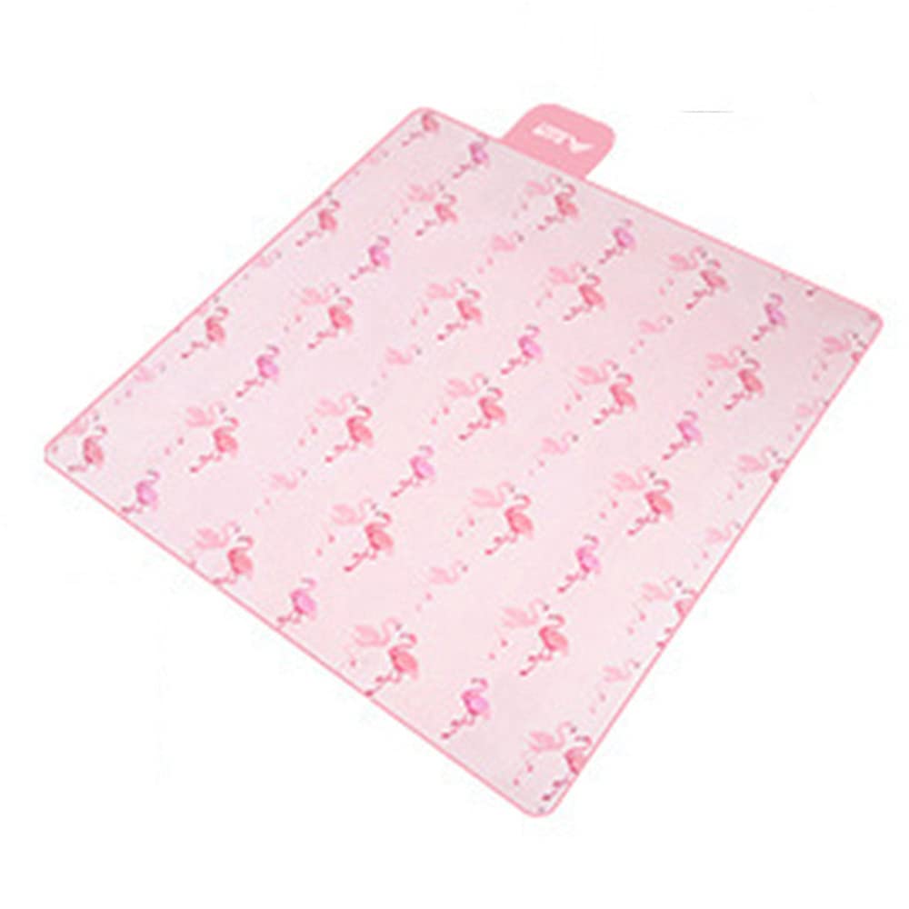 **EUYIMOMO Thickened Outdoor Picnic Mat - 200x200cm Waterproof Suede Pearl Cotton Flamingo Design - Perfect for Picnics, Camping, Beach & Backyard Gatherings**