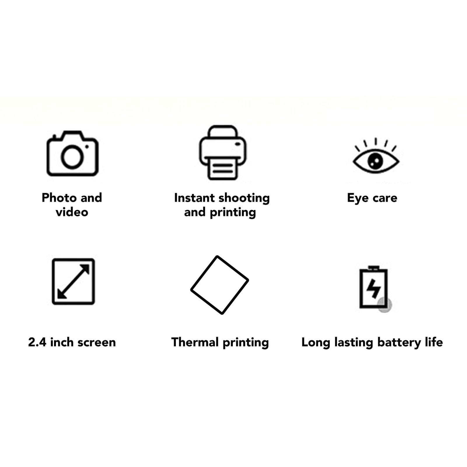 12MP Kids Digital Instant Print Camera with 2.4