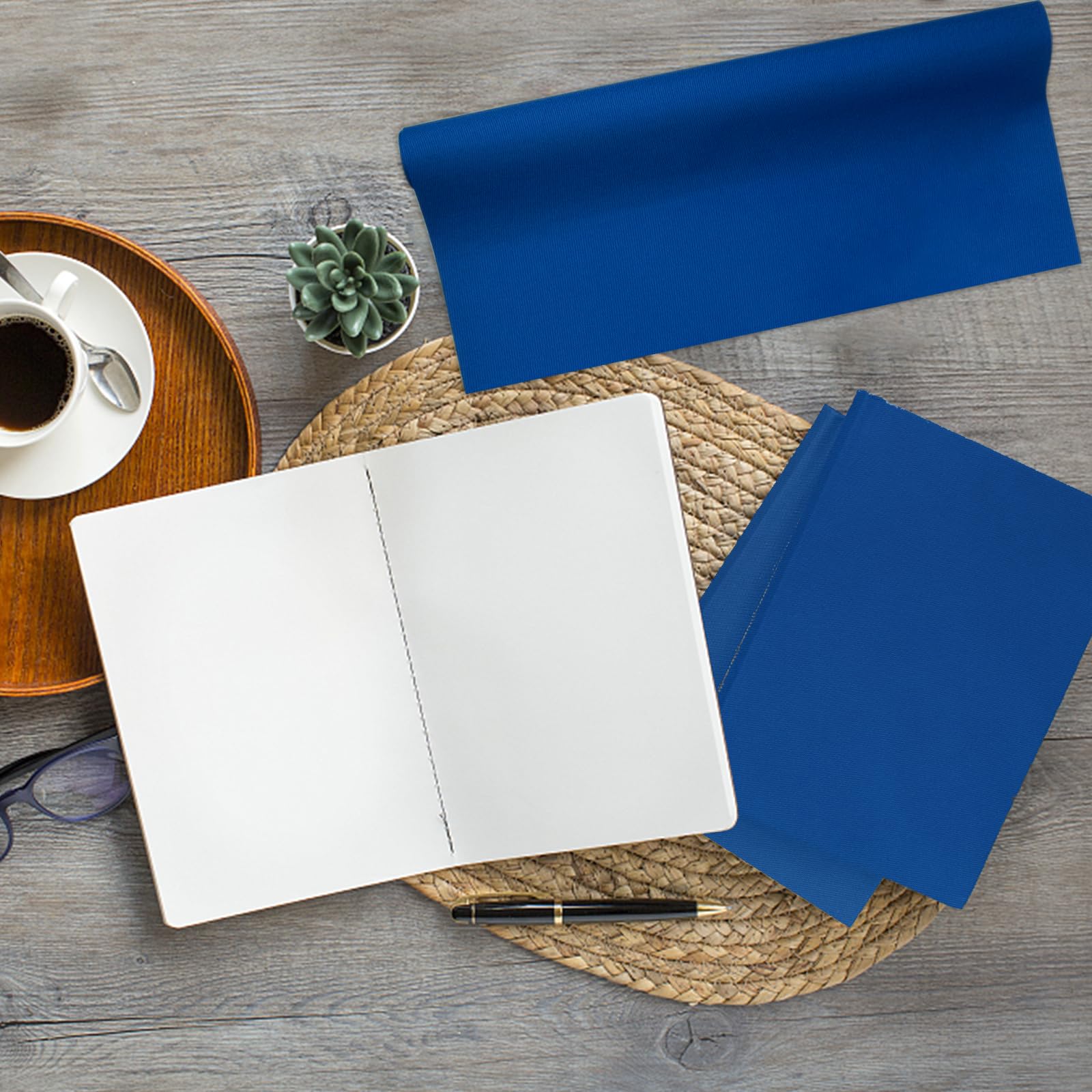 Premium Book Binding Cloth 57x17 Inch - Dark Blue Fabric with Paper Backing for DIY Book Covers, Journals & Scrapbooks | Perfect for Bookbinding, Restoration & Craft Projects