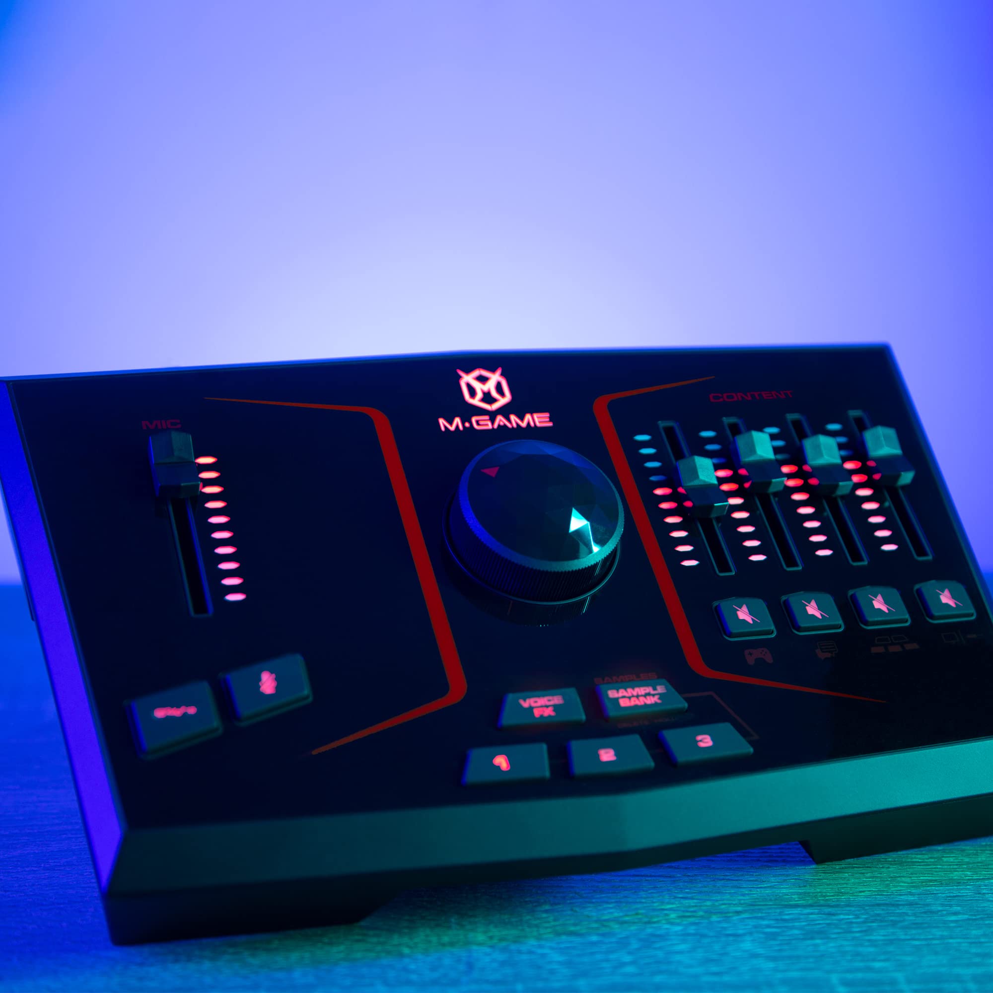 Solo USB Audio Interface Mixer for Streaming & Gaming - XLR Mic Input, Optical Input, Voice Effects, Sampler, LED Lights & Software - Perfect for Podcasting, Live Streaming & Music Production