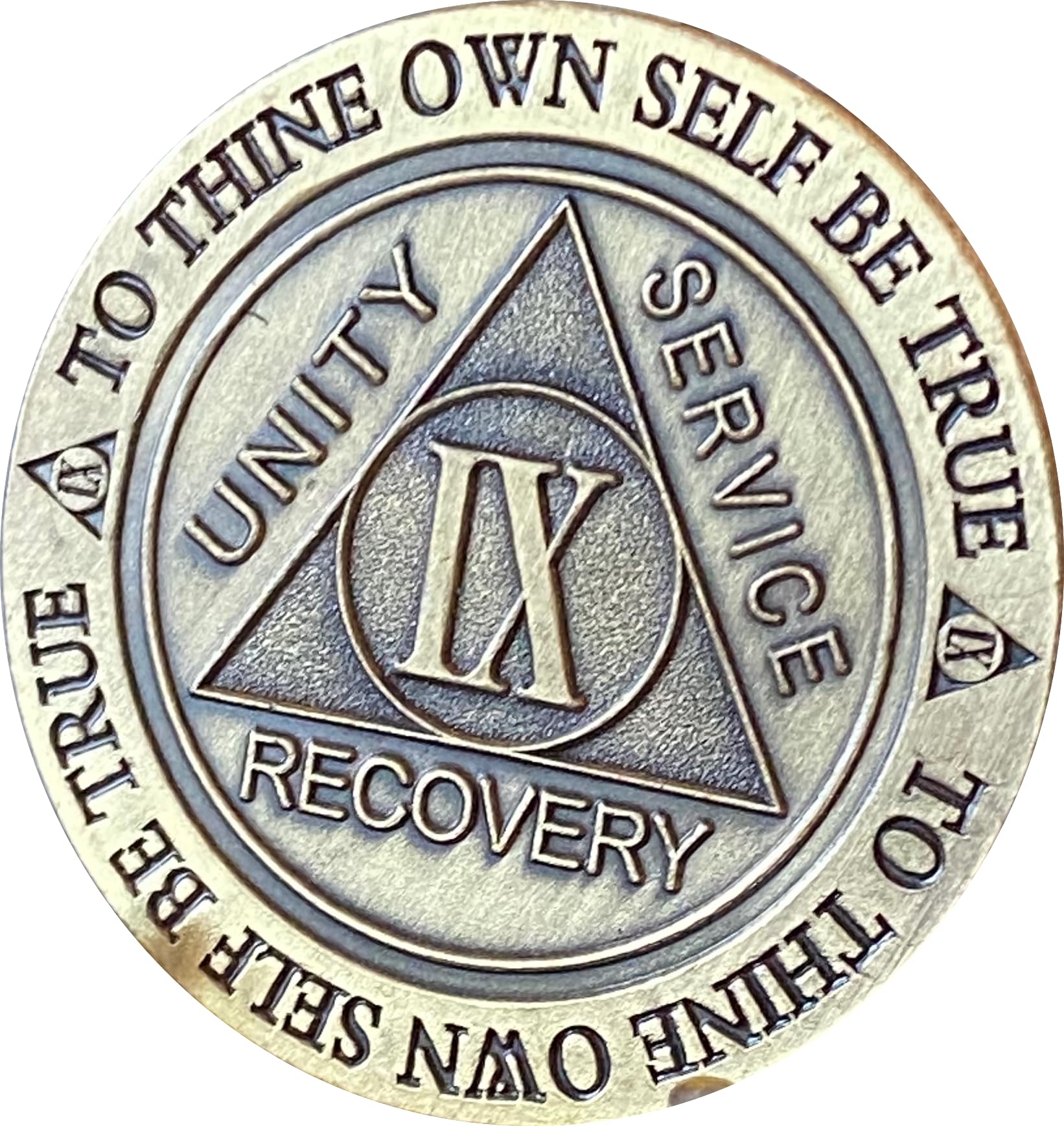 9 Year AA Medallion Trust God Sobriety Chip - Alcoholics Anonymous Recovery Token for Clean Living & Helping Others - Perfect for AA Meetings, Milestone Celebrations & Personal Motivation