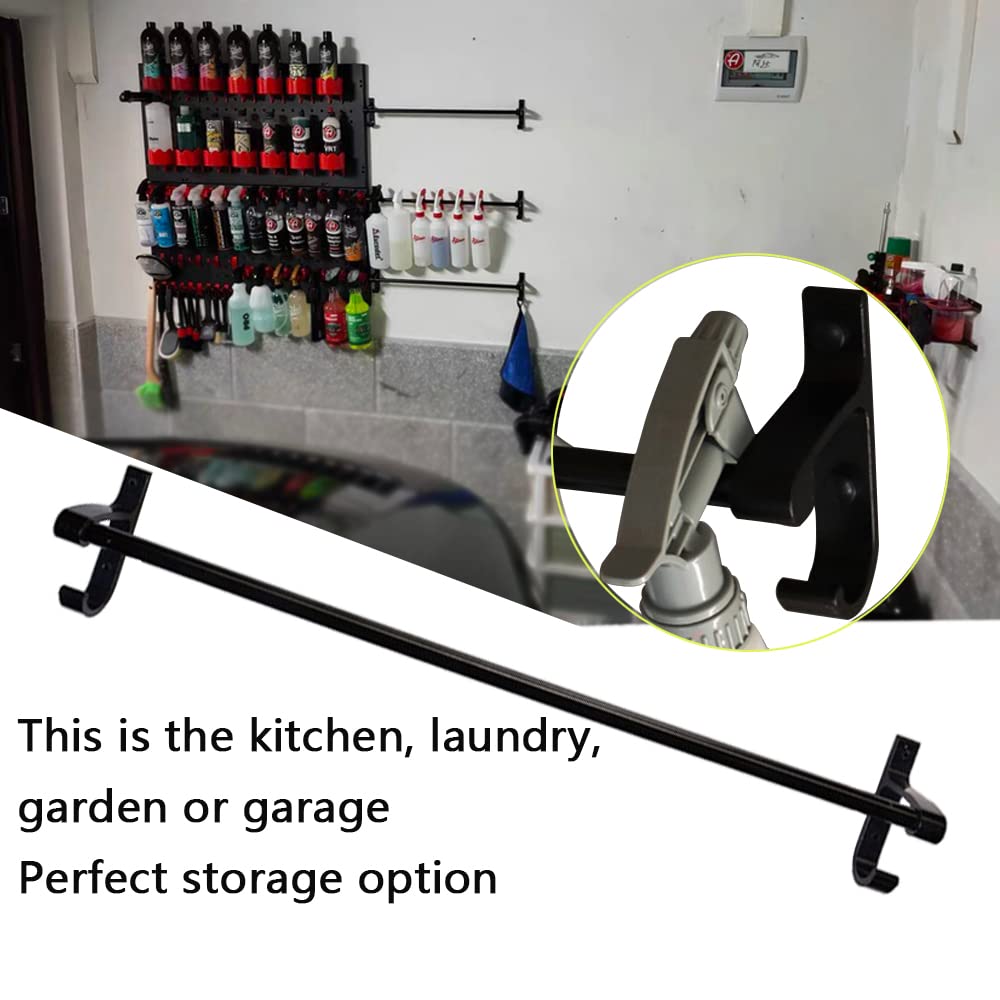 WANLIAN Spray Bottle Holder Wall Mount - 2 Pack Organizer for Garage, Bathroom, Kitchen & Auto Shop - Holds 6-8 Bottles - Perfect for Cleaning Supplies, Beauty Products & Tool Storage