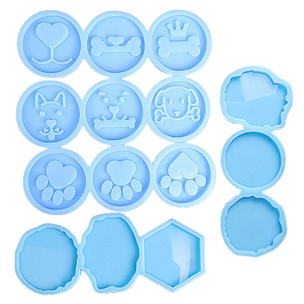 15 Cavity Animal Pattern Phone Grip Molds Kit - Irregular Round Dog Paw Phone Holder Stand for Resin Casting - DIY Craft Tool for Phone Socket Mount (Perfect for Resin Art, Jewelry Making & Gift Crafting)