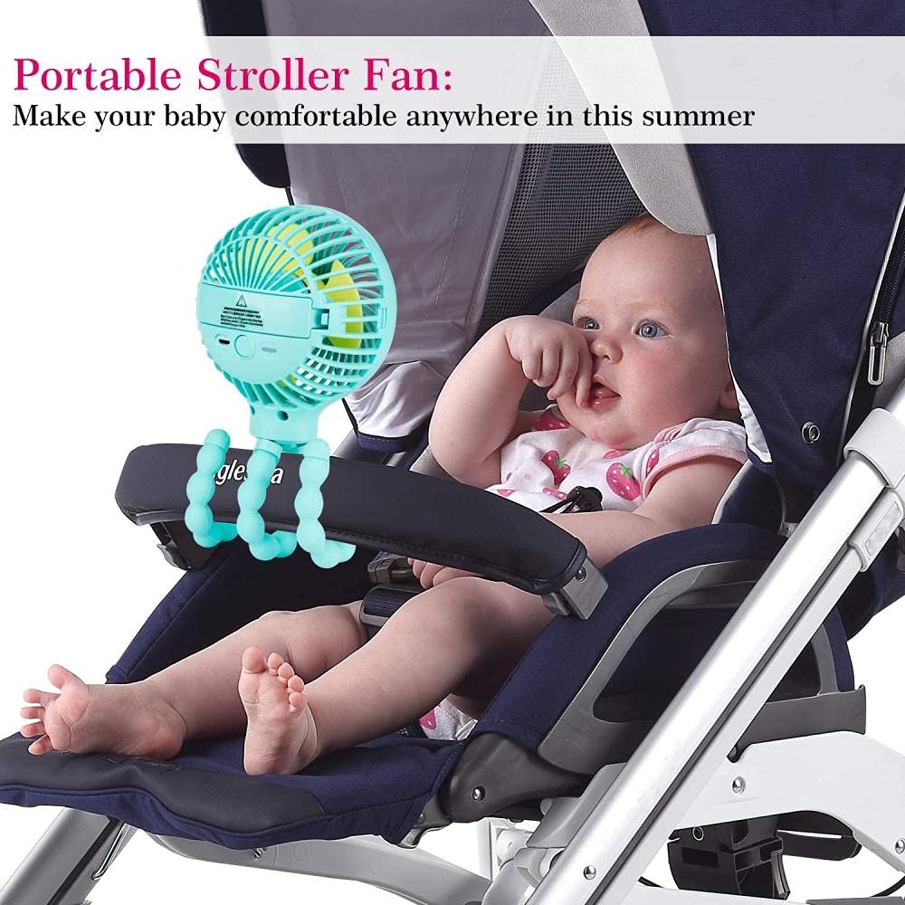 Mini Portable Hanging Octopus Shape Stand Adjustable Handheld USB Fan - Blue | Personal Cooling Fan for Office, Home, Outdoor, Travel & Camping