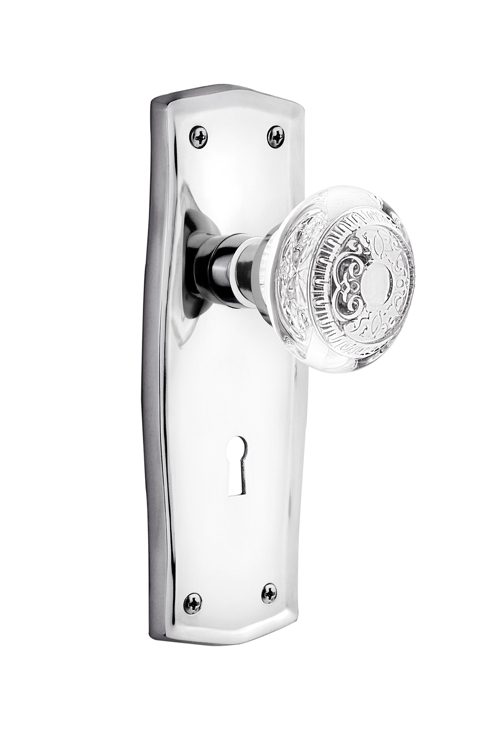 Nostalgic Warehouse 751675 Vintage Interior Mortise Prairie Plate with Crystal Egg and Dart Knob, 2.25
