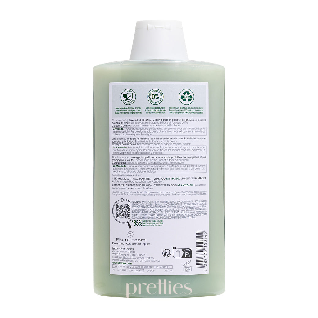 KLORANE Softness & Hold Shampoo With Almond Milk 400ml - Gentle Hair Care for Dry & Damaged Hair - Perfect for Daily Use at Home or Salon