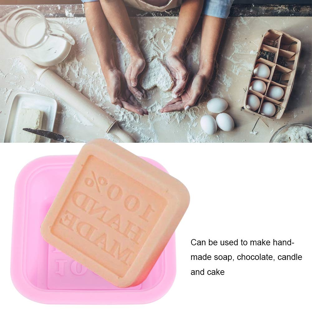 5PCS Silicone Soap Molds - Square DIY Handmade Soap Bar Molds for Baby Soap, Resin Art, Bath Bombs (2.7x2.7x0.8in, Pink) - Perfect for Home Crafting, Gift Making & Spa Day Creations