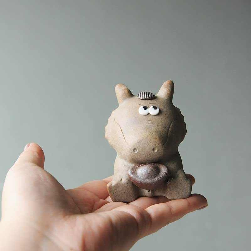 Chinese Zodiac Purple Clay Tea Pet - Dragon Spray Water Cute Tea Accessories for Kung Fu Tea Sets | Perfect Gift for Tea Lovers | Home, Office & Car Decor | Feng Shui & Meditation Companion