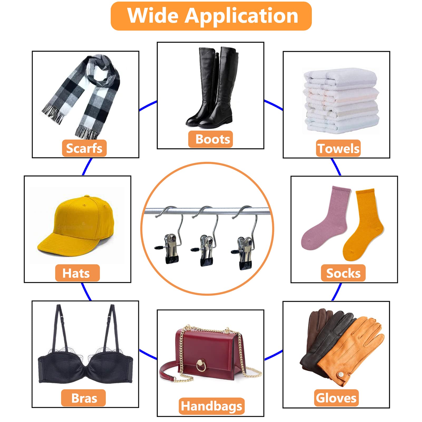 12 Pack Boot Hangers for Closet - Heavy Duty Hanging Hooks for Laundry, Towels & Clothes | Space Saving Shoe Organizer for Boots, Pants, Hats, Socks & Gloves | Perfect for Home, Dorm & Travel Storage Solutions