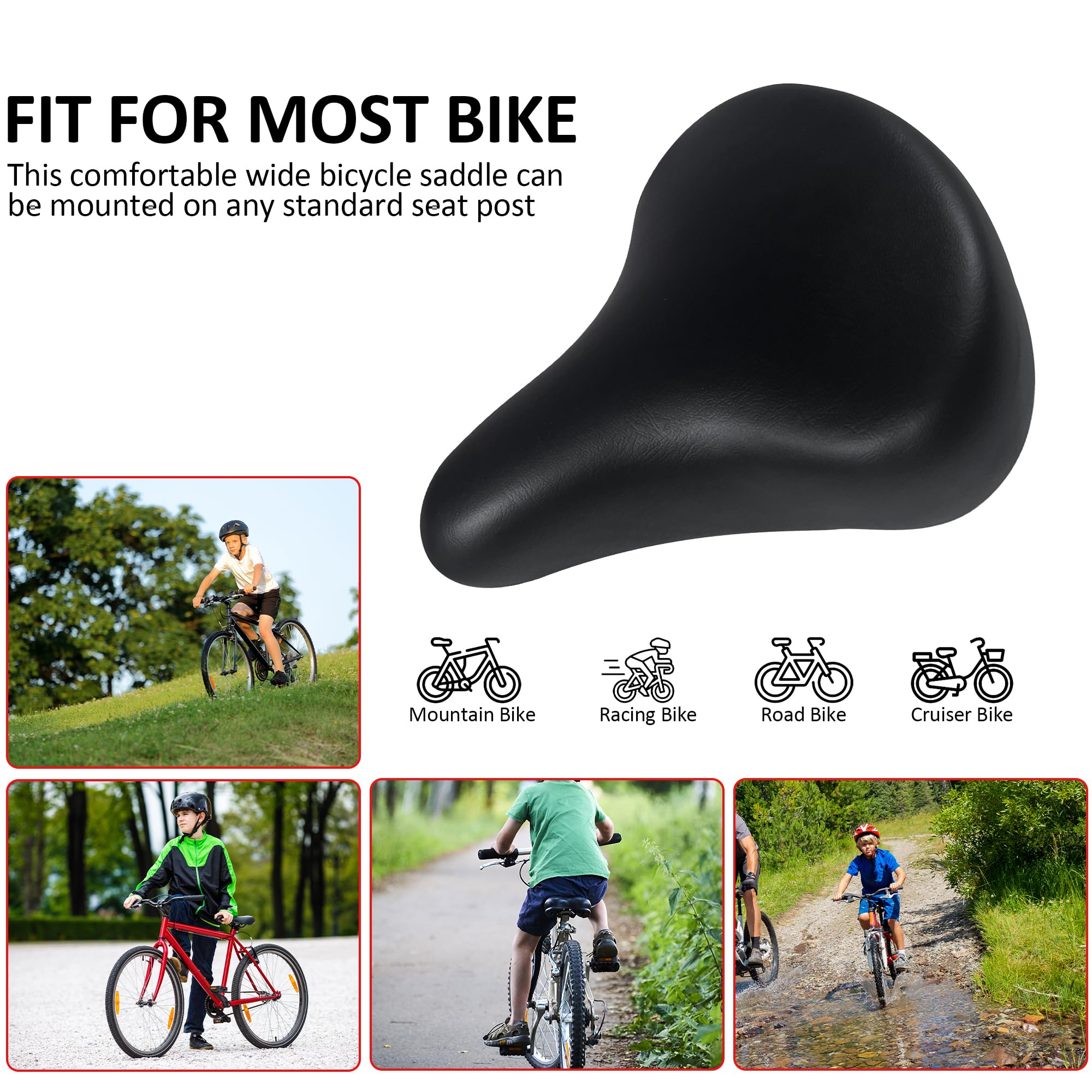 **Comfortable Kids Bike Seat for 12-24 Inch Bicycles - Replacement Saddle for Boys & Girls - Enhance Riding Experience for Young Riders - Perfect for Commuting, Park Rides & Family Outings**