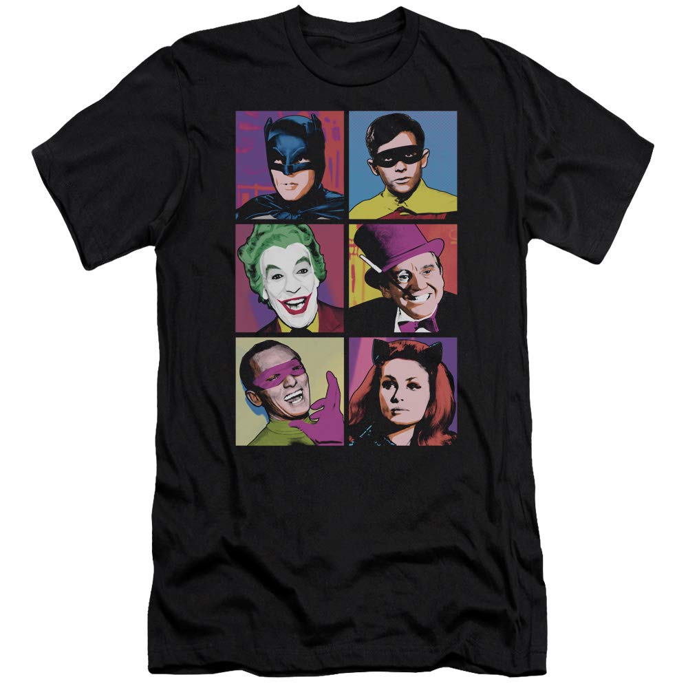 Batman Classic TV Pop Cast Unisex Adult Canvas T-Shirt for Men & Women - Casual Wear, Cosplay & Superhero Fan Gift