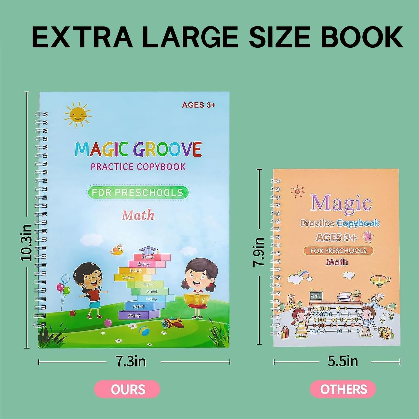 Yekidos Magic Copybook for Kids - Learn to Write & Handwriting Practice for Ages 2-8 | Preschool & Kindergarten School Supplies