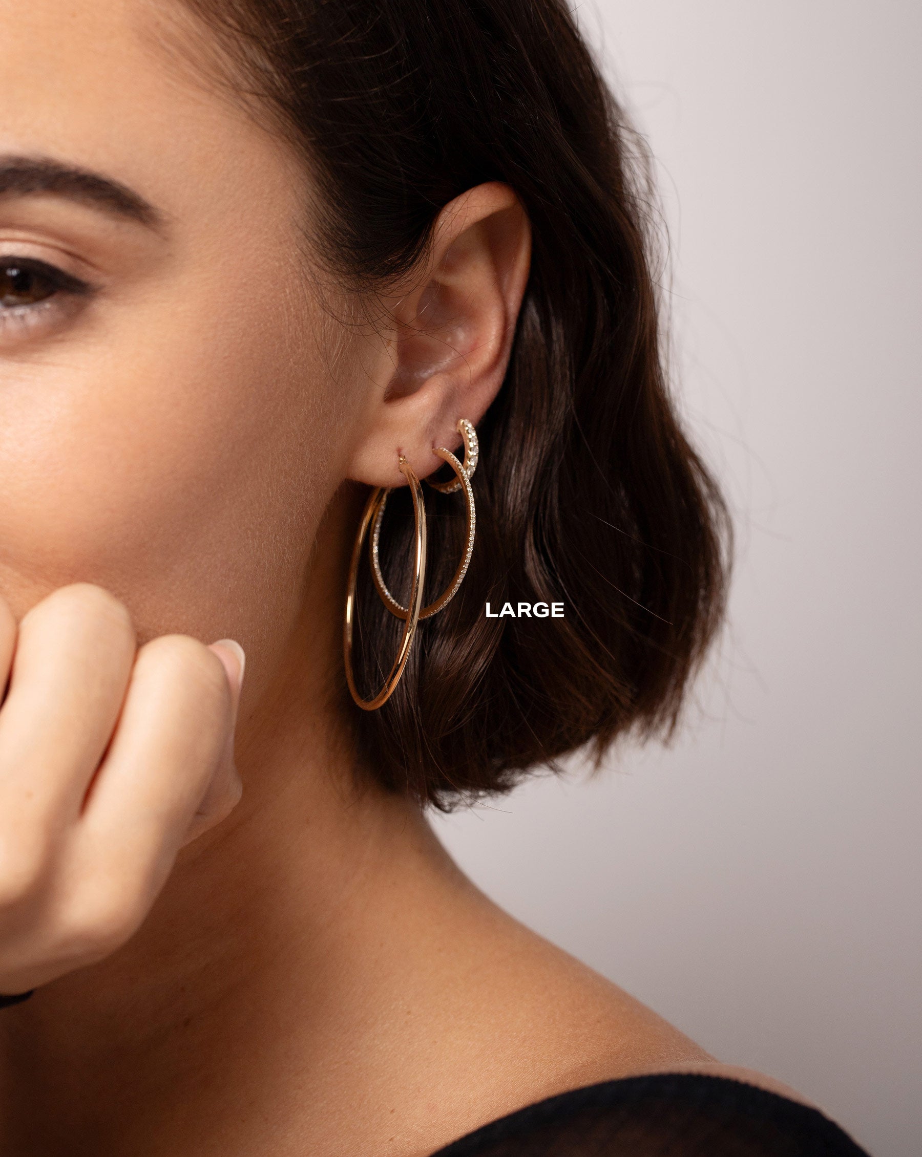 Diamond Hoop Earrings for Women - 14K Gold Plated Elegant Dangle Earrings | Perfect for Parties, Weddings & Everyday Wear