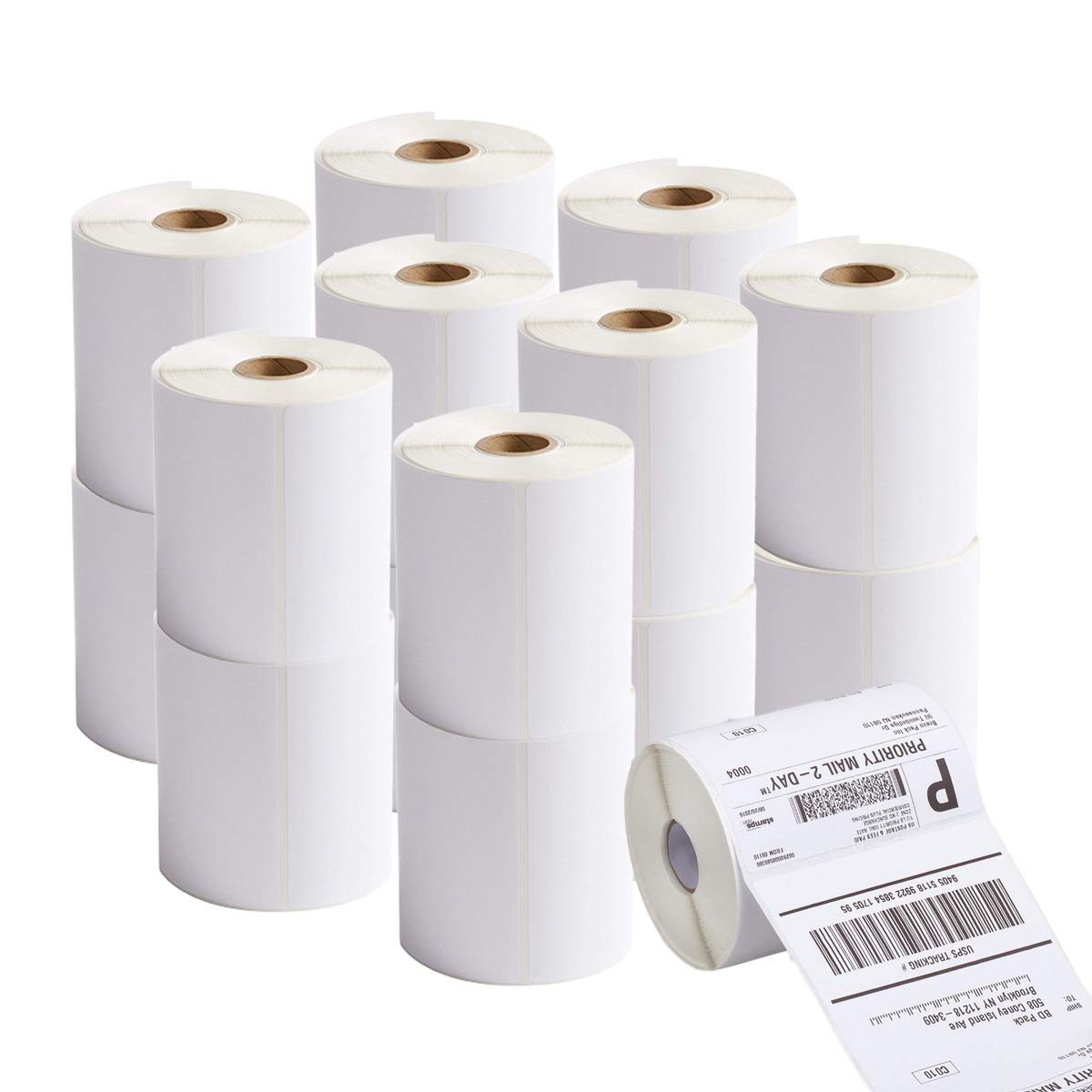 RBHK 60 Rolls 4x6 Direct Thermal Labels for Zebra Printer - 250 Blank Shipping Labels per Roll (15,000 Total) - Perfect for Warehouse, Logistics & E-commerce Shipping