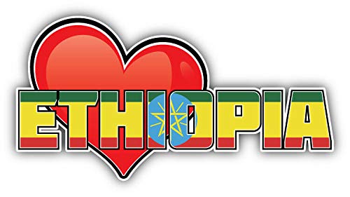 Ethiopia Flag Heart Vinyl Magnet - 5