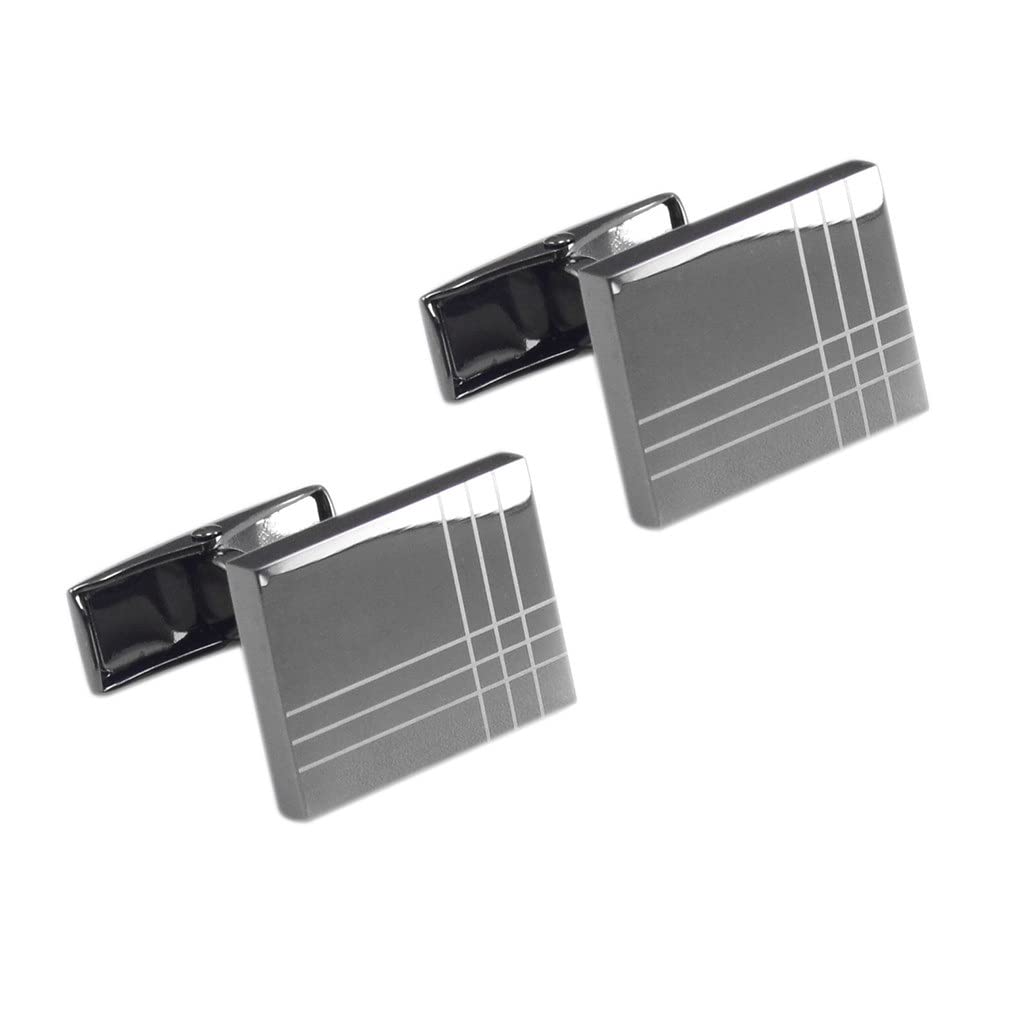 Elegant French Rectangle Brass Cufflinks for Men - Premium Business & Wedding Dress Shirt Accessories (Gold Tone, One Size) - Perfect for Formal Events, Office Wear & Special Occasions