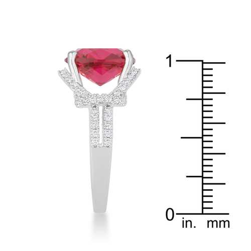 Charlene 6.2ct Ruby CZ Rhodium Classic Statement Ring for Women - Elegant Jewelry Gift for Birthday, Anniversary & Special Occasions