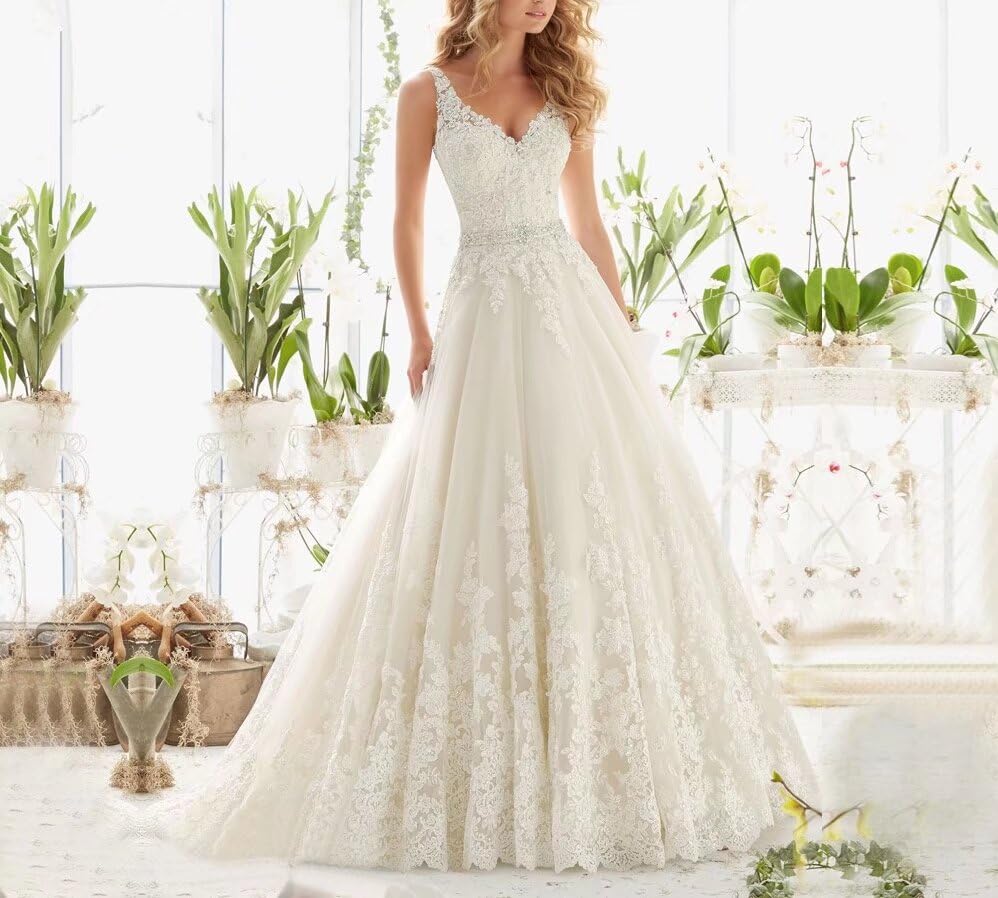 Elegant Beach Wedding Dress for Bride - Sparkling Sequins Sleeveless V-Neck Bridal Gown for Women (HS17) | Perfect for Destination Weddings, Beach Ceremonies & Tropical Elopements