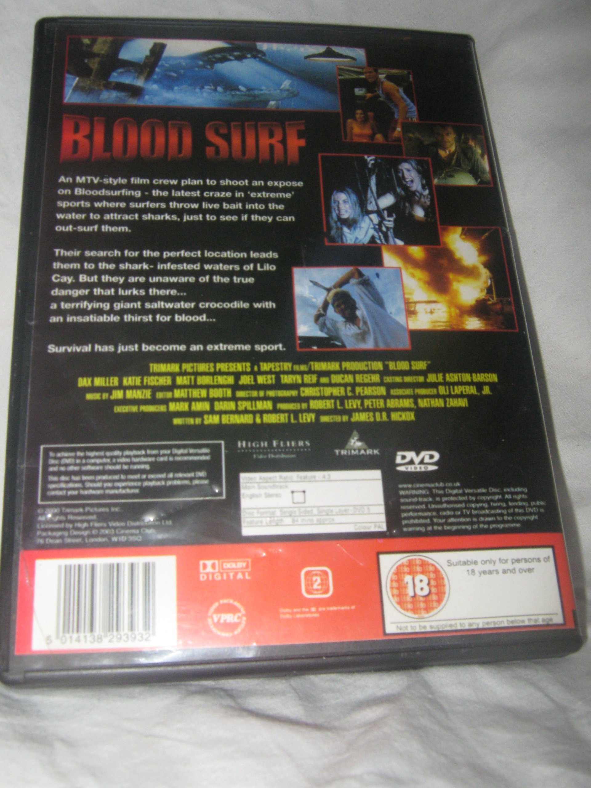 Blood Surf DVD [Region 2] - Thrilling Shark Attack Movie for Home Theater & Movie Night Entertainment