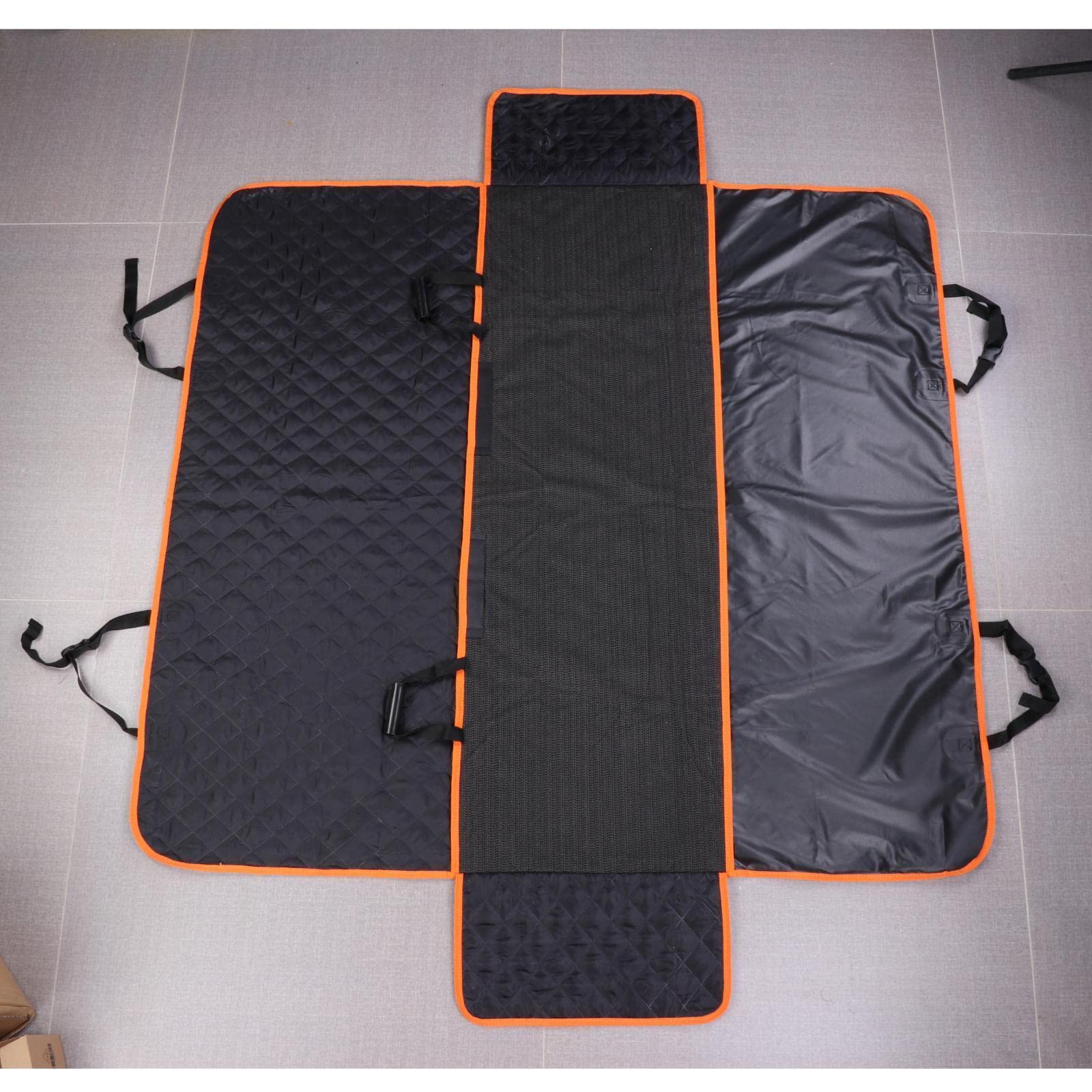 Enakshi Waterproof Pet Car Seat Cover for Dogs & Cats - Non-Slip Back Seat Protector with Orange Trim | Durable Dog Car Mat for SUV, Sedan, Truck | Perfect for Travel, Vet Visits & Daily Commutes