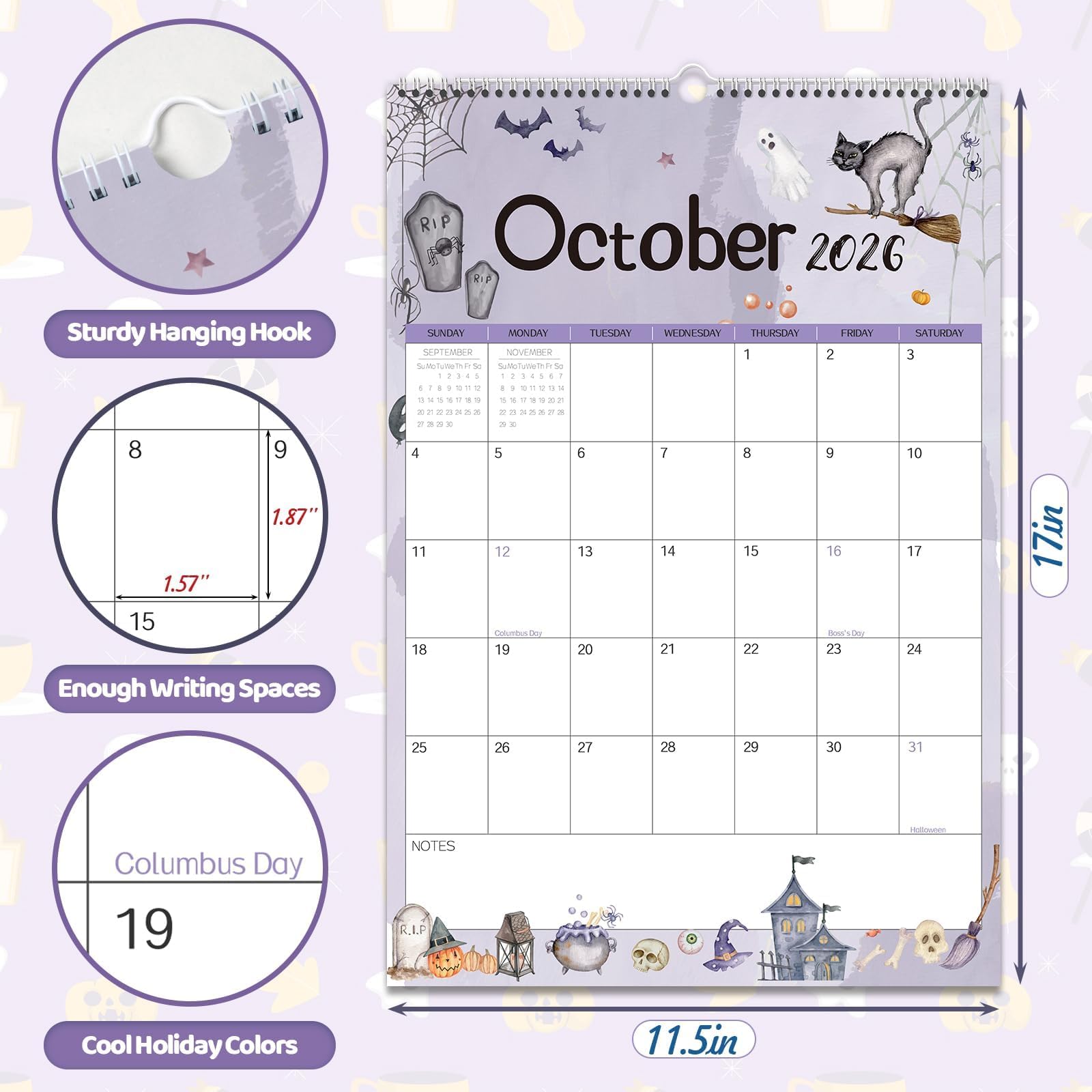 GuassLee 2025-2026 Wall Calendar - 19 Month Vertical Planner (June 2025 to December 2026) | 17