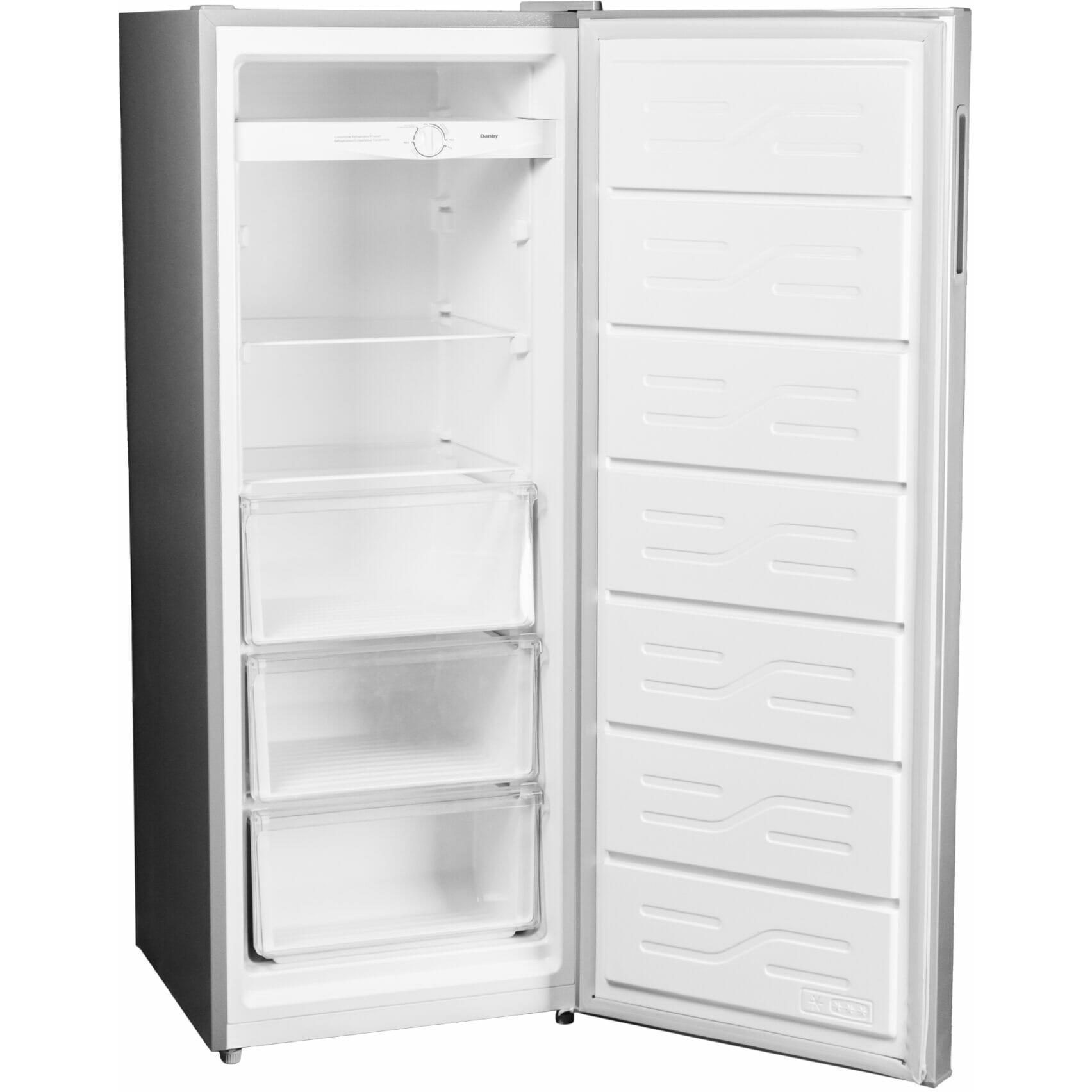 Danby 6.8 Cu Ft Convertible Upright Freezer DUFM068A1SCDB - Energy Efficient, Frost-Free Design for Home, Garage, or Basement Storage - Open Box Special