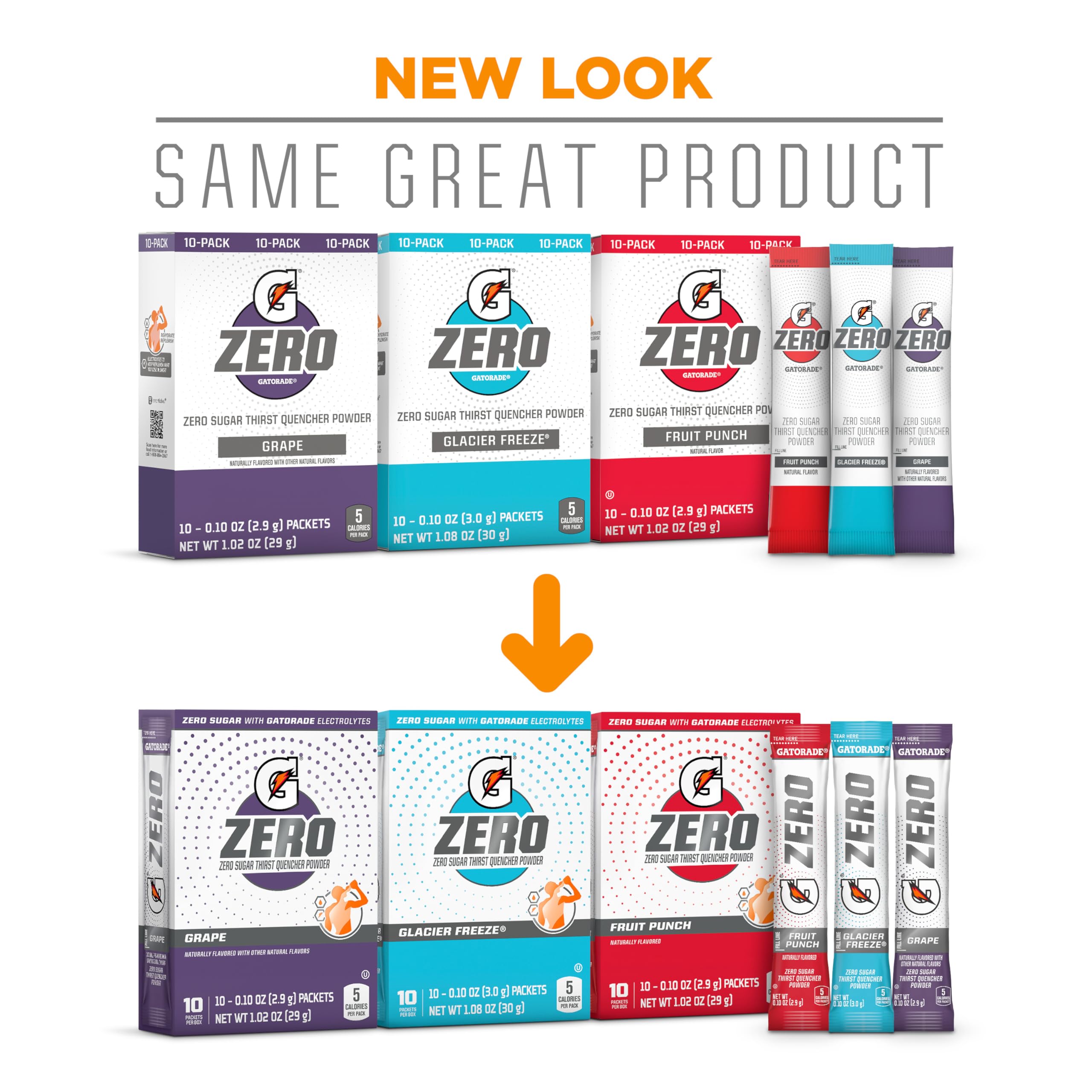 Gatorade G Zero Powder, Fruit Punch Variety Pack - 10 Count (Pack of 5) | Sugar-Free Electrolyte Drink Mix for Hydration | Perfect for Sports, Workouts & Outdoor Activities