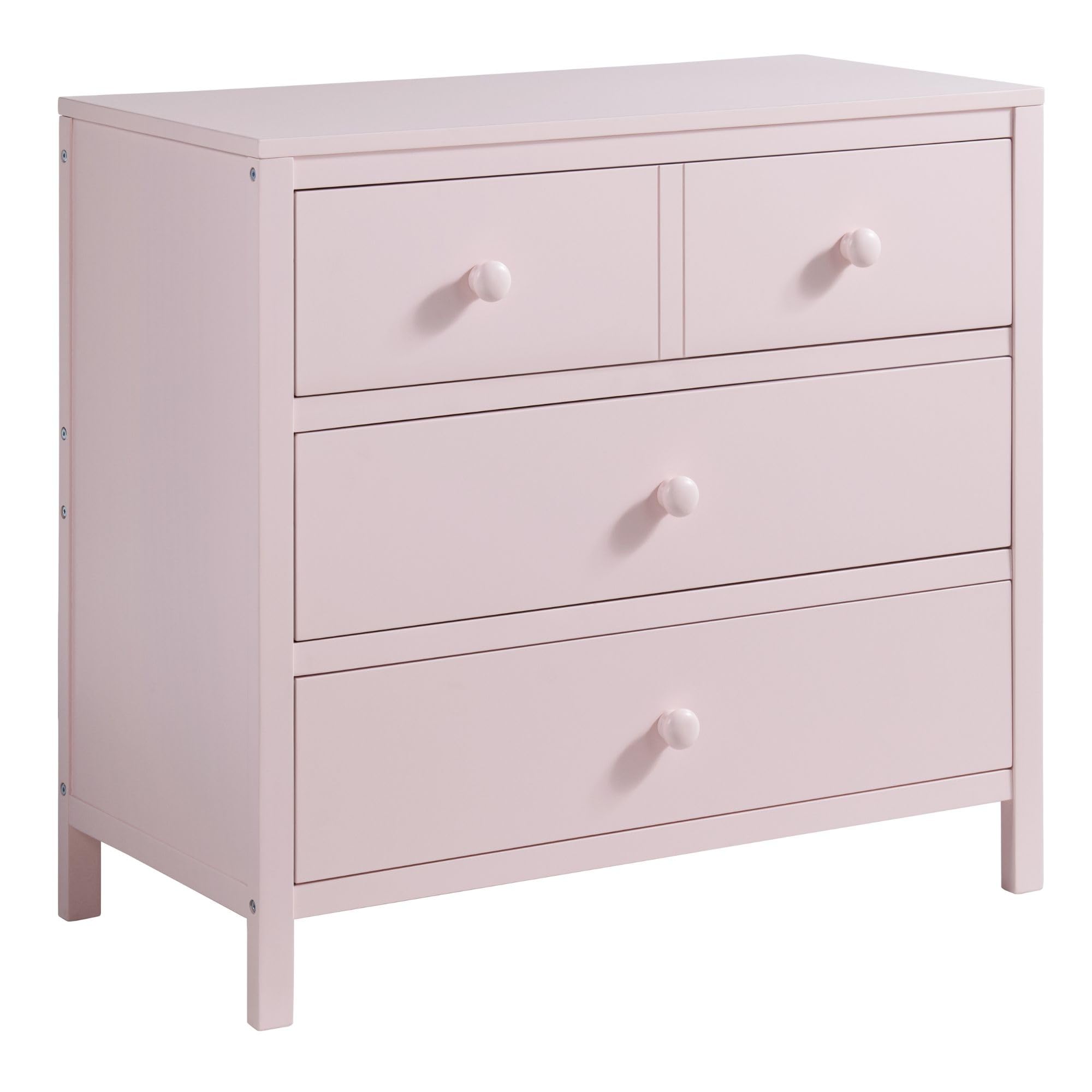 Oxford Baby Essentials 3-Drawer Nursery Dresser in Pink - Perfect for Baby Girl's Room Organization & Storage | Nursery Furniture for Diapers, Clothes & Toys