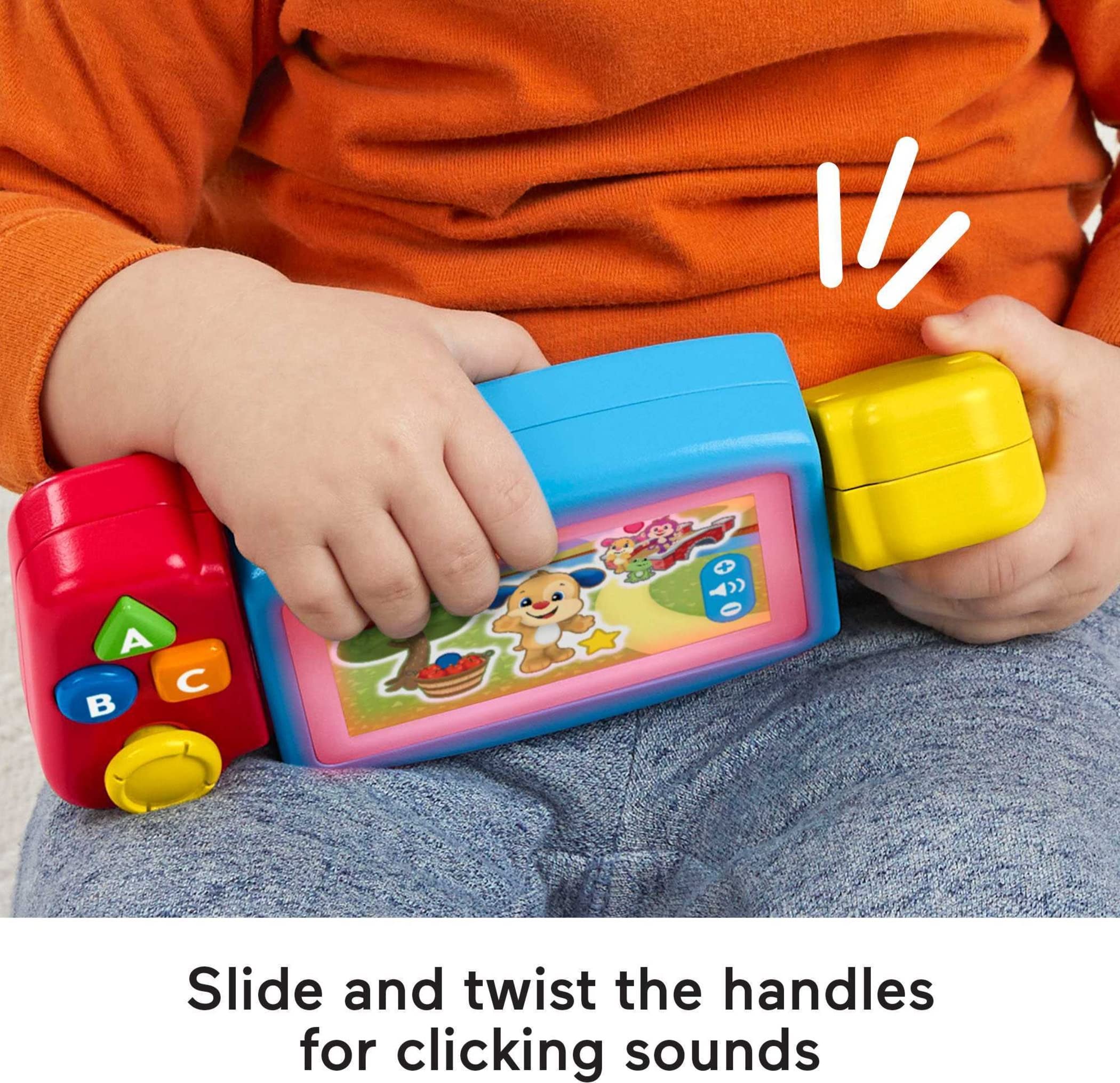 Fisher-Price Laugh & Learn Baby Toy - Interactive Twist & Learn Pretend Video Game with Lights & Music for Toddlers 9+ Months - Fun Early Learning & Entertainment Gift for Infants
