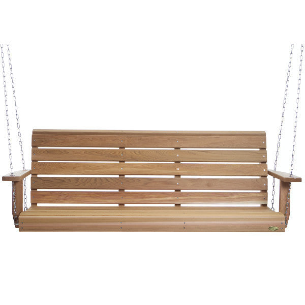 Premium Cedar Wood Porch Swing - Outdoor Hanging Bench for Garden, Patio, Backyard - Comfortable & Weather-Resistant Relaxation Furniture for Decks, Poolside, or Front Porch