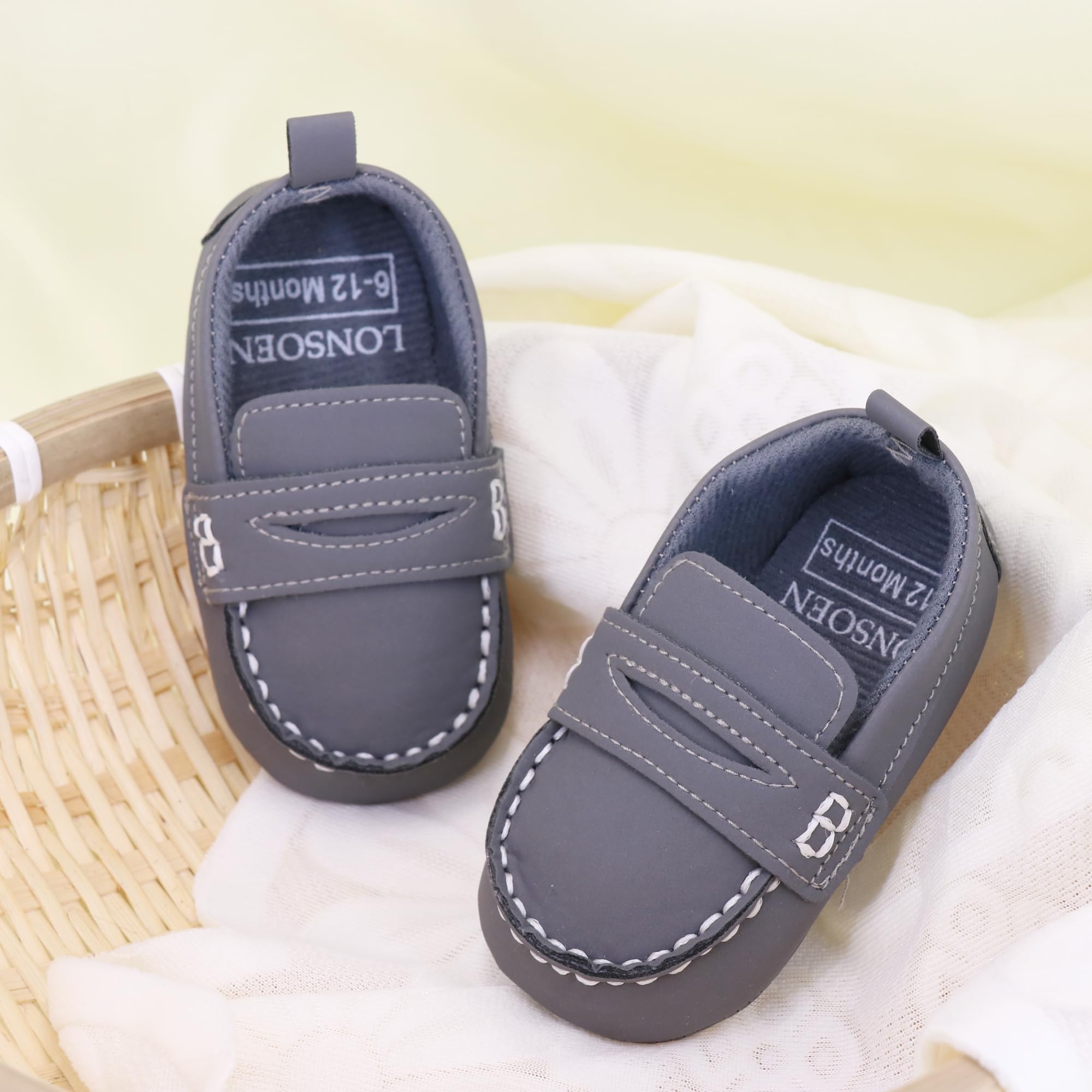 LONSOEN Baby Boys & Girls Penny Loafers - Soft Sole Toddler Moccasins Dress Shoes for Infants | First Walkers, Church, Wedding & Special Occasion Outfits