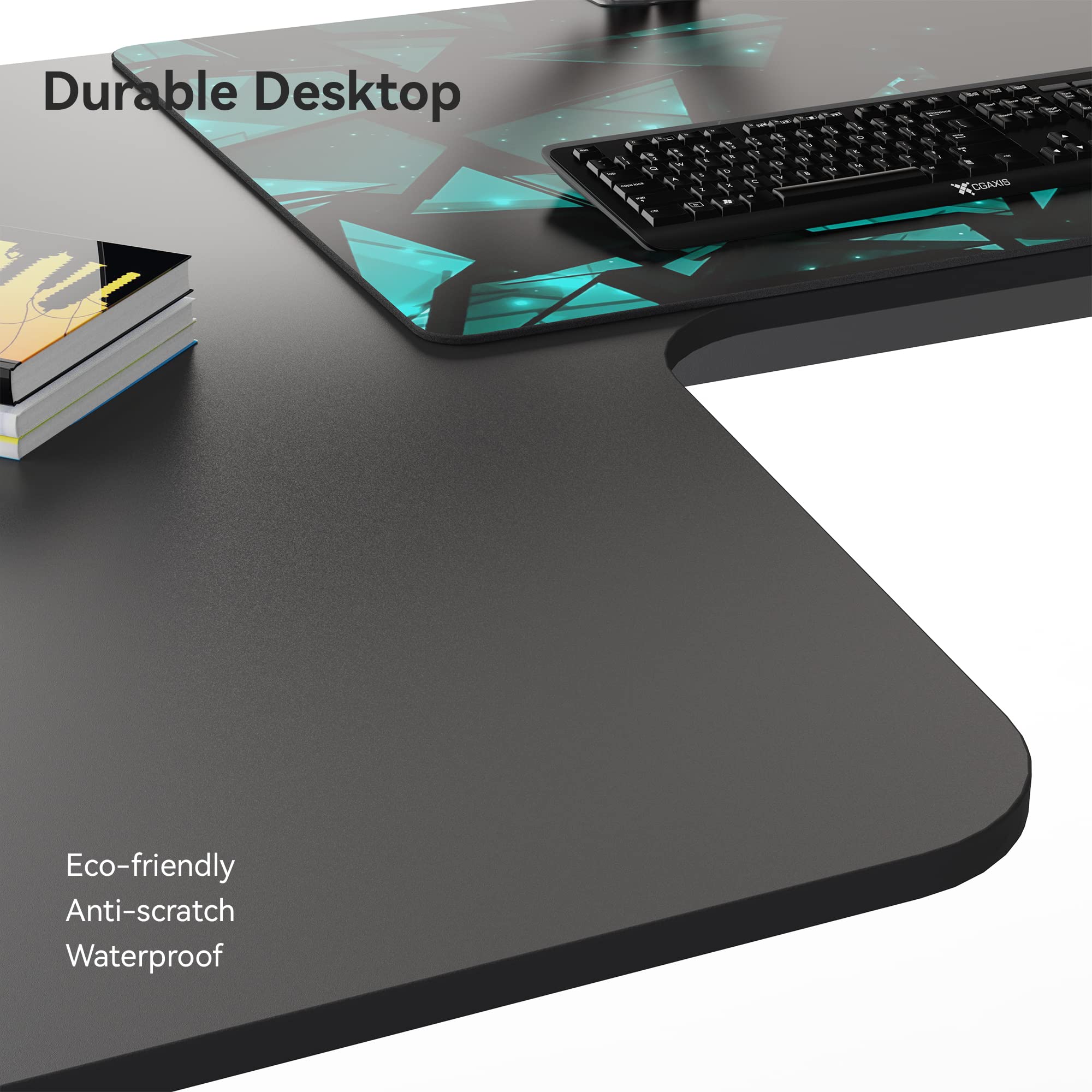 Eureka Ergonomic 61 Inch L-Shaped Gaming Desk - Corner Computer Desk for Home Office, Study & Writing - Sturdy Metal Frame with Mouse Pad & Cable Management - Easy to Assemble (Left/Right Setup) - Perfect for Gaming, Work from Home & Small Spaces