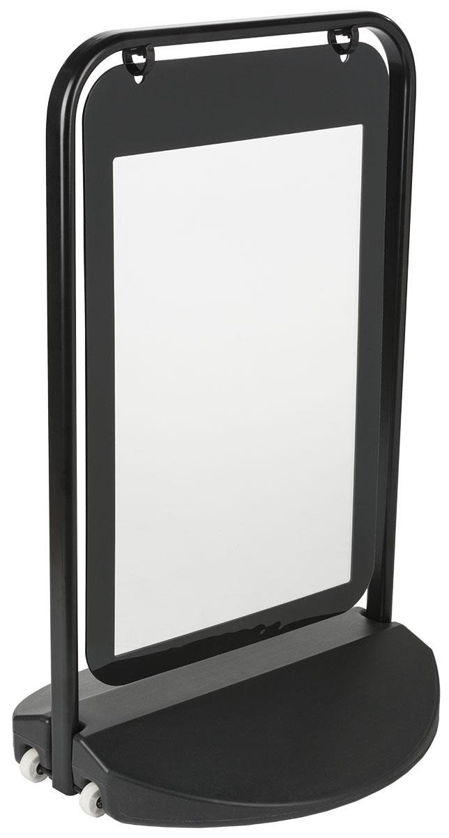 Displays2go 20x30 Inch Swinging Sidewalk Poster Holder with Fillable Water Base - Double Sided Black Sign Display (PCK2030BK) - Perfect for Storefronts, Restaurants, and Outdoor Advertising