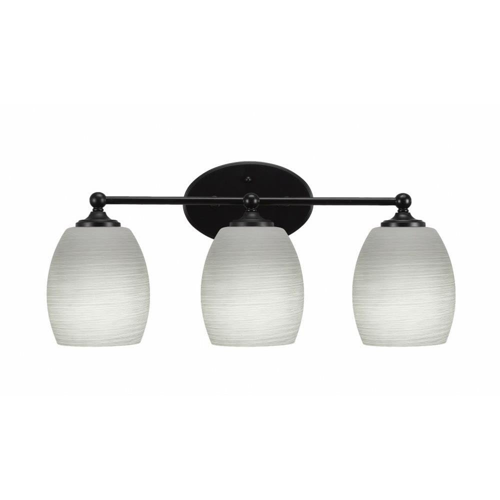 Capri 3-Light Matte Black Bathroom Vanity Light Fixture (5913-MB-615) - Perfect for Modern Bathroom & Dressing Room Lighting