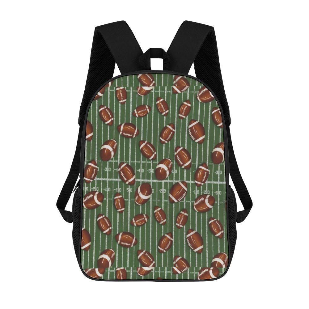 IOEDTHBJ 17 Inch 3D Printed American Football Pattern Backpack - Laptop Computer Bag for School, Work & Travel - Durable Unisex Backpack for Men & Women (Fits 17-Inch Laptops) - Perfect for College, Office & Sports Fans