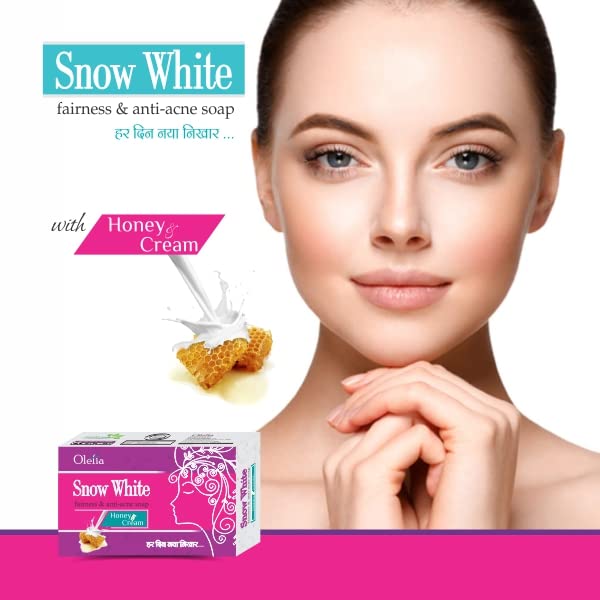 Snow White Anti-Acne & Brightening Soap Bar - Reduces Blemishes, Dark Circles & Signs of Aging | Vegan, Cruelty-Free Skincare | Perfect for Daily Face Cleansing & Glowing Complexion