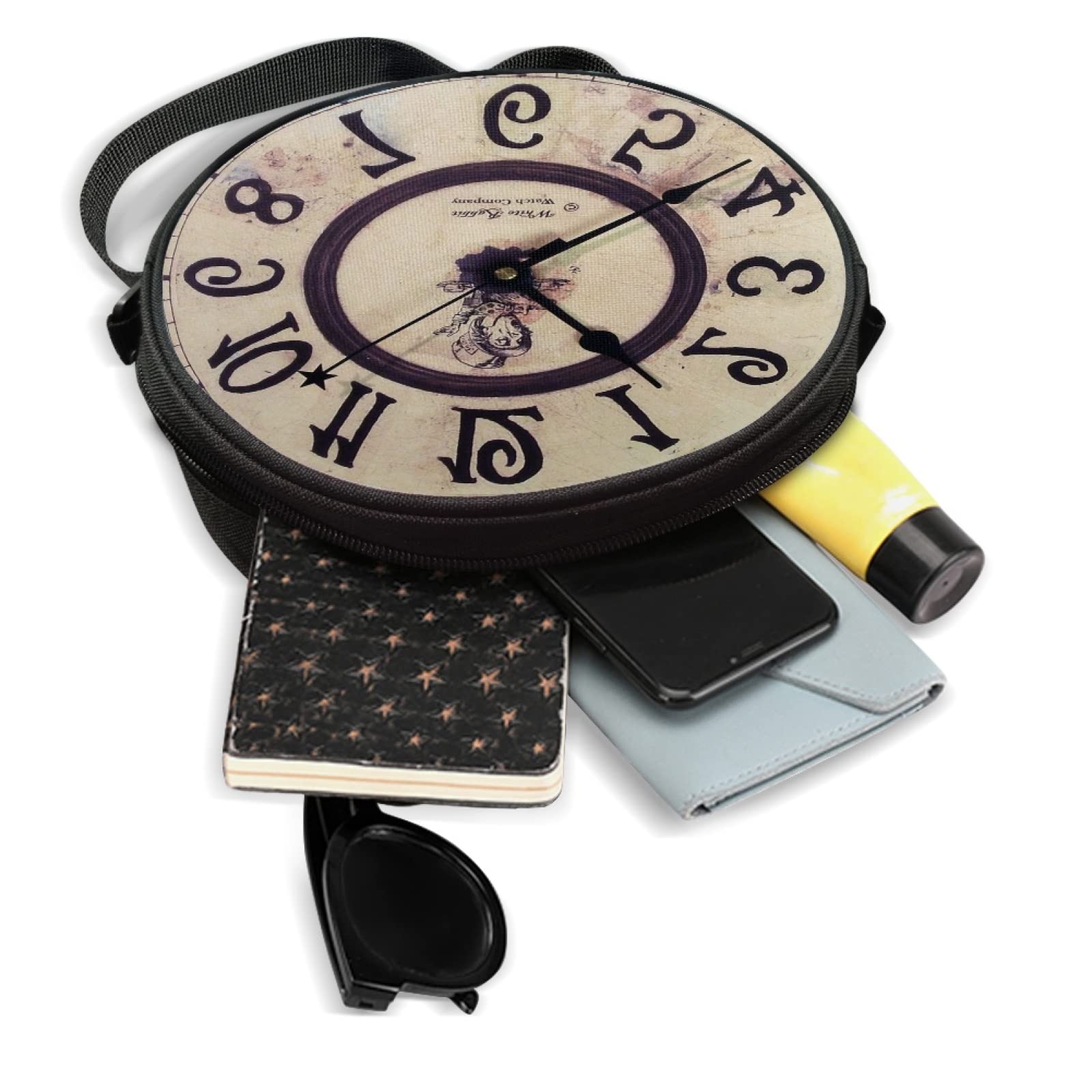 Stylish Women's Round Clock-Shaped Zipper Purse - Fashionable Tote & Shoulder Handbag for Women, Perfect Gift for Mom & Girlfriend | Ideal for Work, Travel & Everyday Use