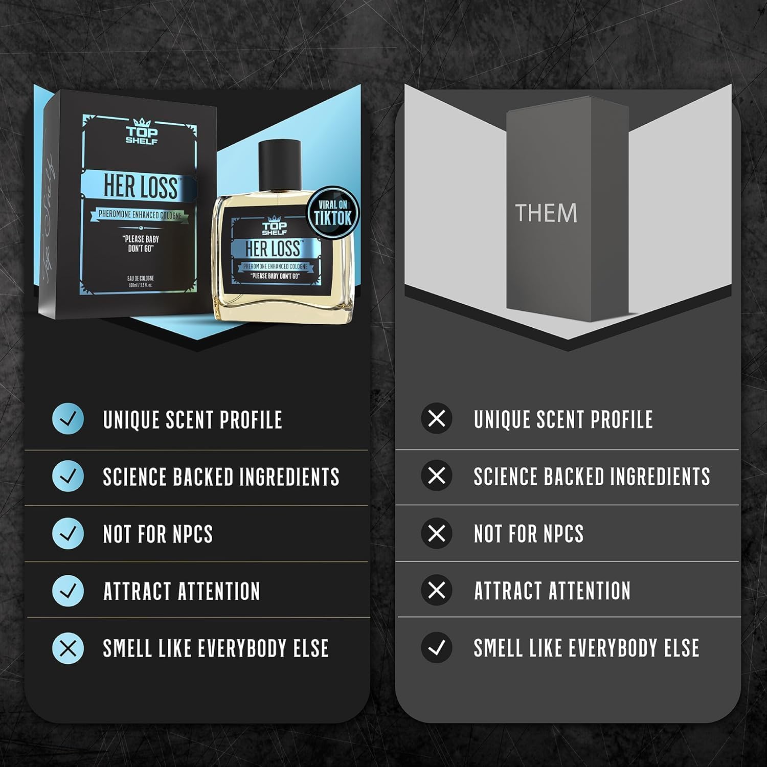 Her Loss 3.3 OZ Pheromone Cologne for Men - Scientifically Enhanced Long Lasting Fragrance | Romantic Dates, Night Out, Special Occasions | Men's Cologne with Attract Pheromones