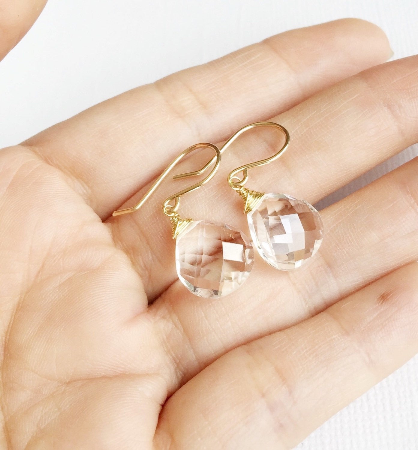 Kala Crystal Quartz Earrings (E246) - Elegant Dangle Earrings for Women, Perfect for Parties, Weddings & Special Occasions