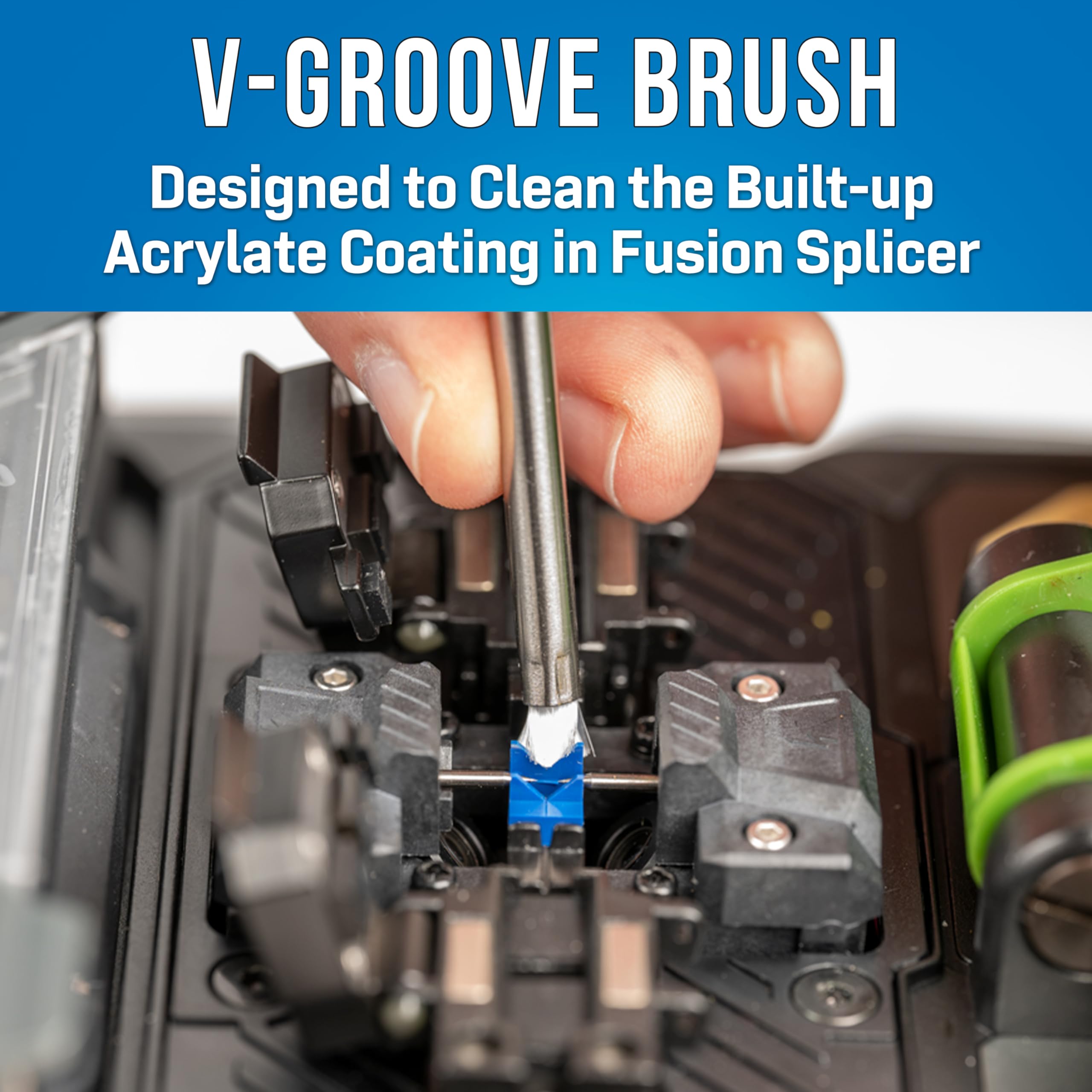 Jonard Tools VGB-100 V-Groove Cleaning Brush - Metal & Nylon Bristles for Precision Cleaning in Electronics, HVAC, and Industrial Maintenance