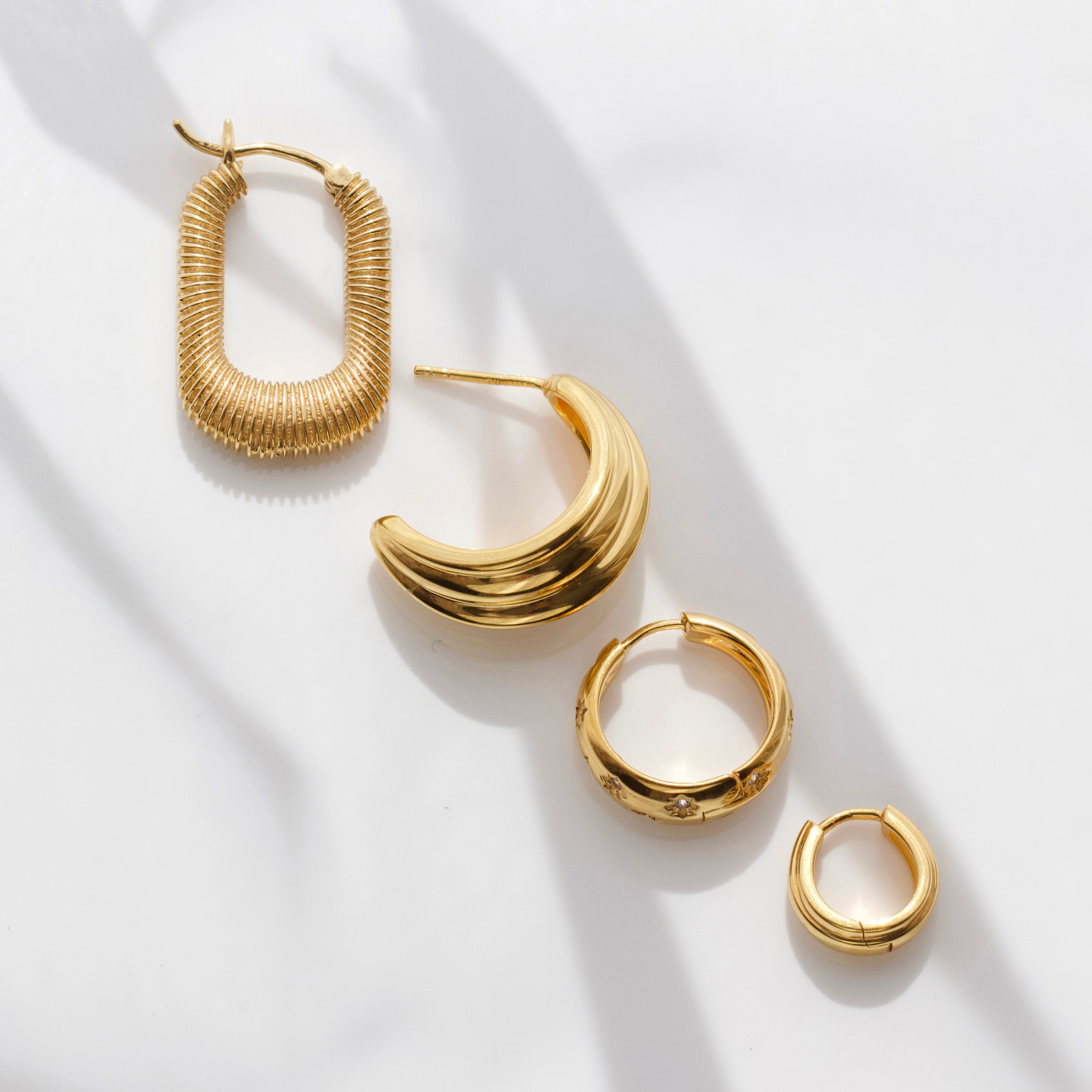 Chunky Croissant Vintage Hoop Earrings for Women - Trendy Gold & Silver Statement Earrings for Casual & Party Wear