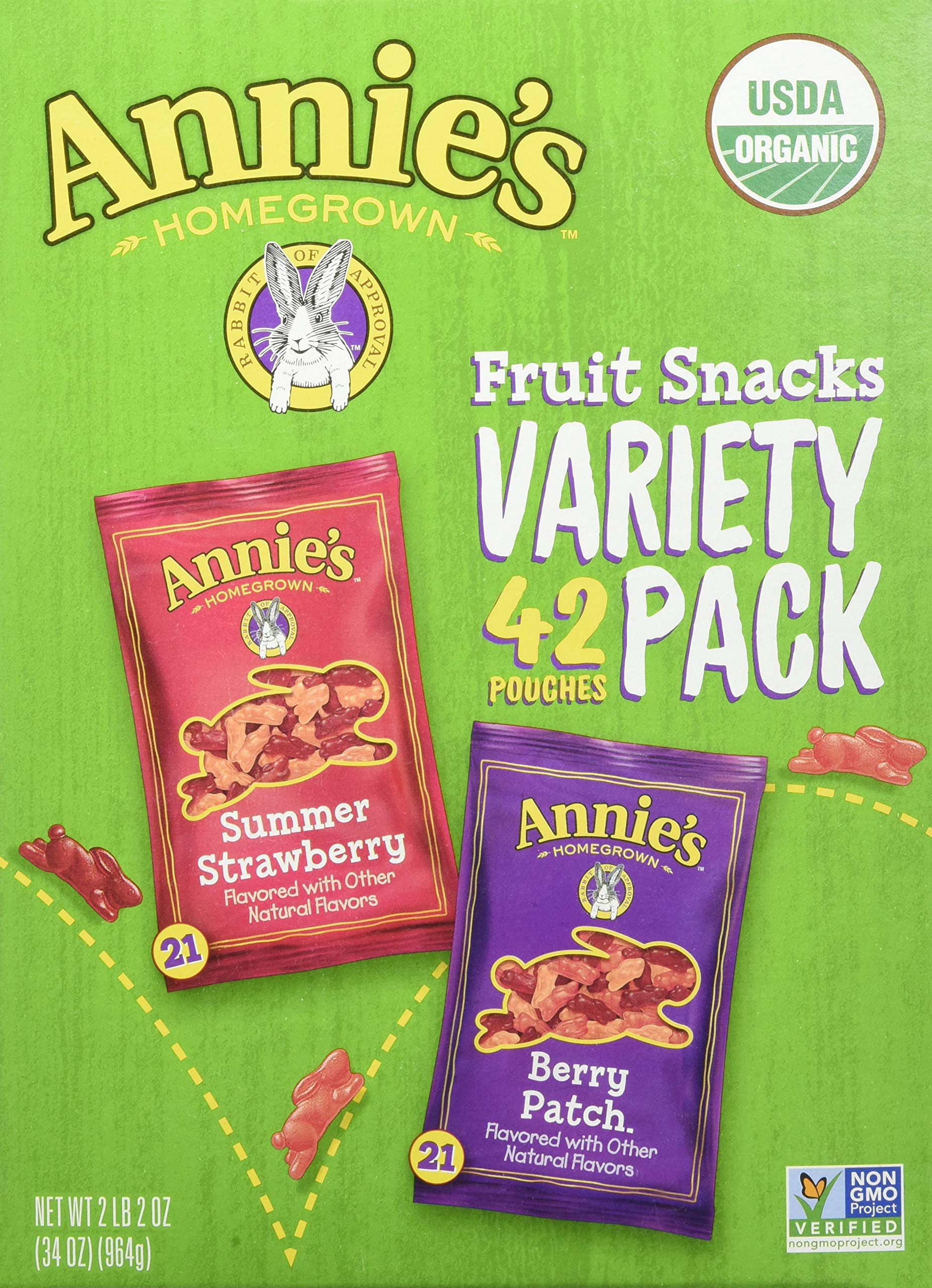 Annie's Homegrown Organic Fruit Snacks Variety Pack - 42 Count (0.8 Oz Each, 34 Oz Total) | Healthy Kids Snacks for Lunch Boxes, School, Travel & On-the-Go