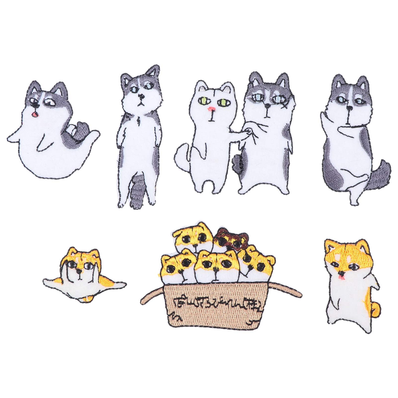 Healifty 9pcs Embroidered Dog Patches - Iron On & Sew On Akita Dog Appliques for Clothes, Jackets, T-Shirts, Jeans & Backpacks - Perfect for DIY Crafts, Pet Lover Gifts & Fashion Customization