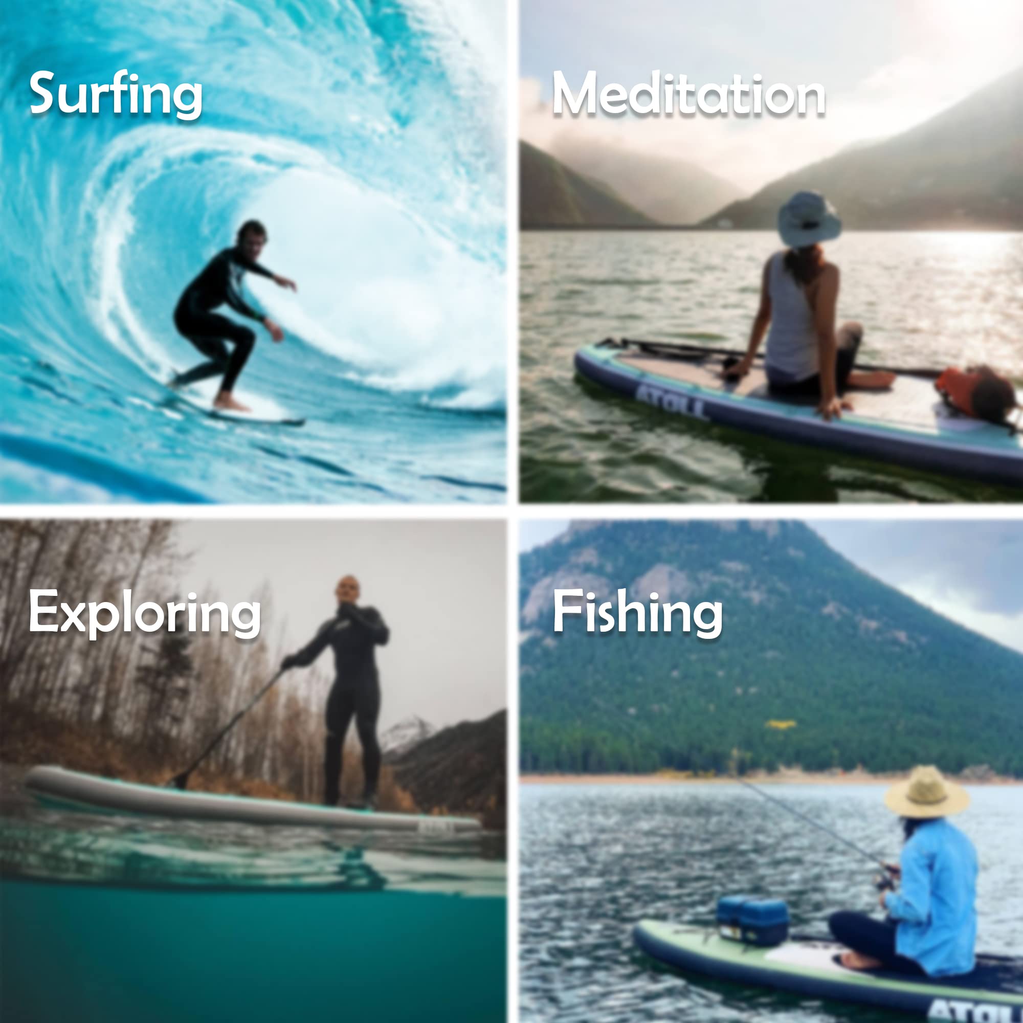 Atoll Inflatable SUP Board 11ft/9ft with Pump & Paddle - Perfect for Travel & Water Sports