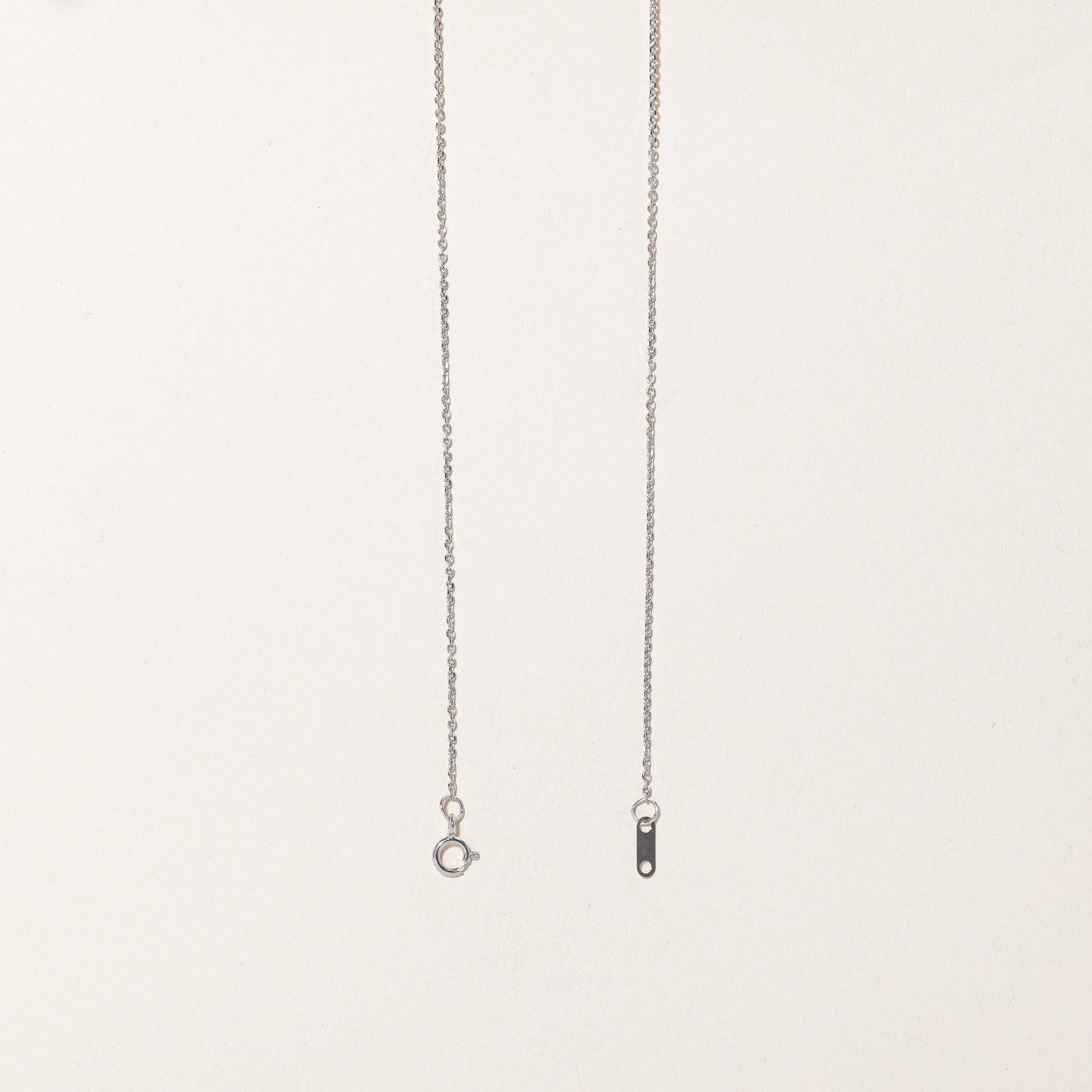 14K White Gold Handcuff & Key Pendant Necklace - 16.5