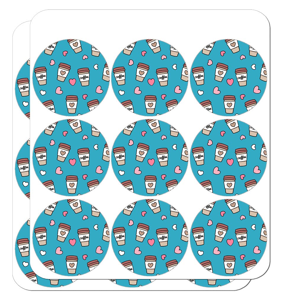 Cute Coffee Lover Pattern Stickers for Travel Cups, Planners & Scrapbooking - Perfect for DIY Crafts, Journaling and Gift Decoration